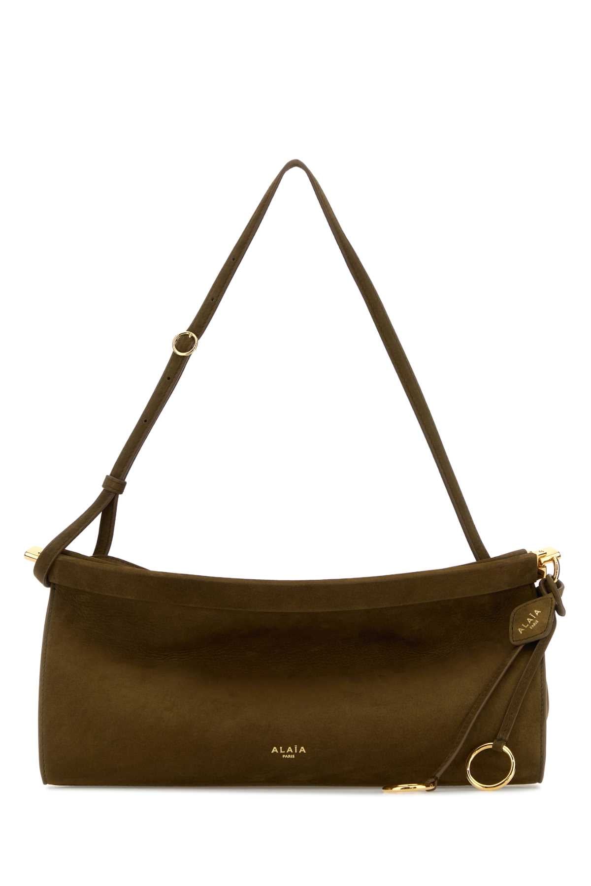Alaia Women Olive Green Leather Medium East West Shoulder Bag ALAIA