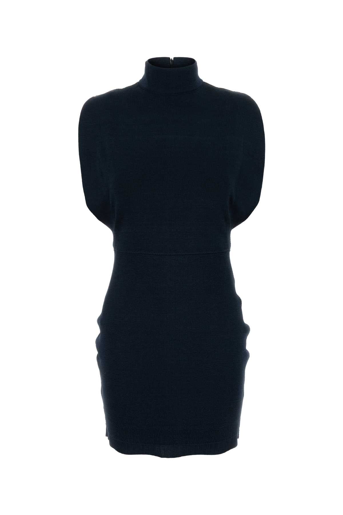Alaia Women Navy Blue Stretch Viscose Blend Mini Dress ALAIA