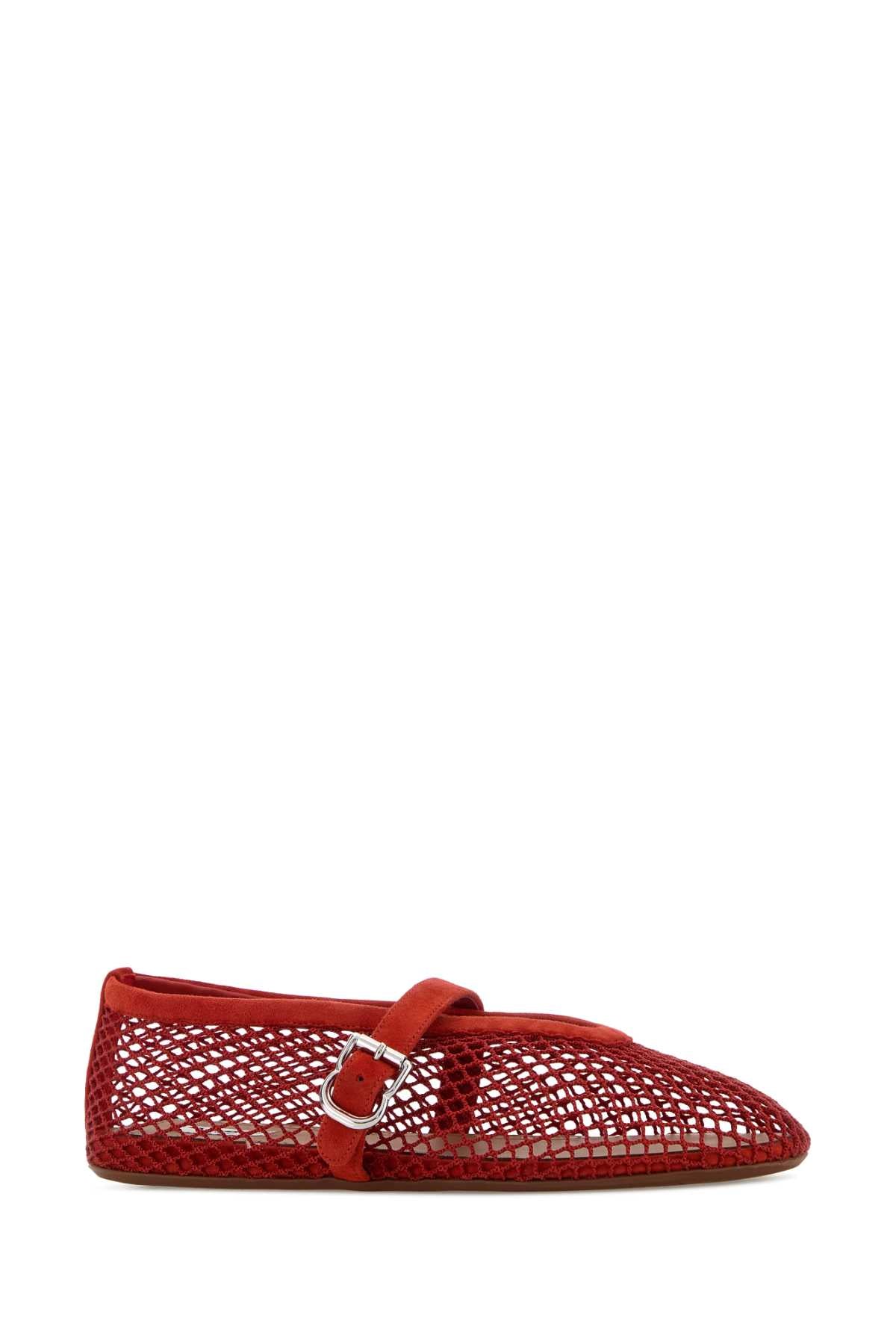 Alaia Women Red Mesh Ballerinas ALAIA