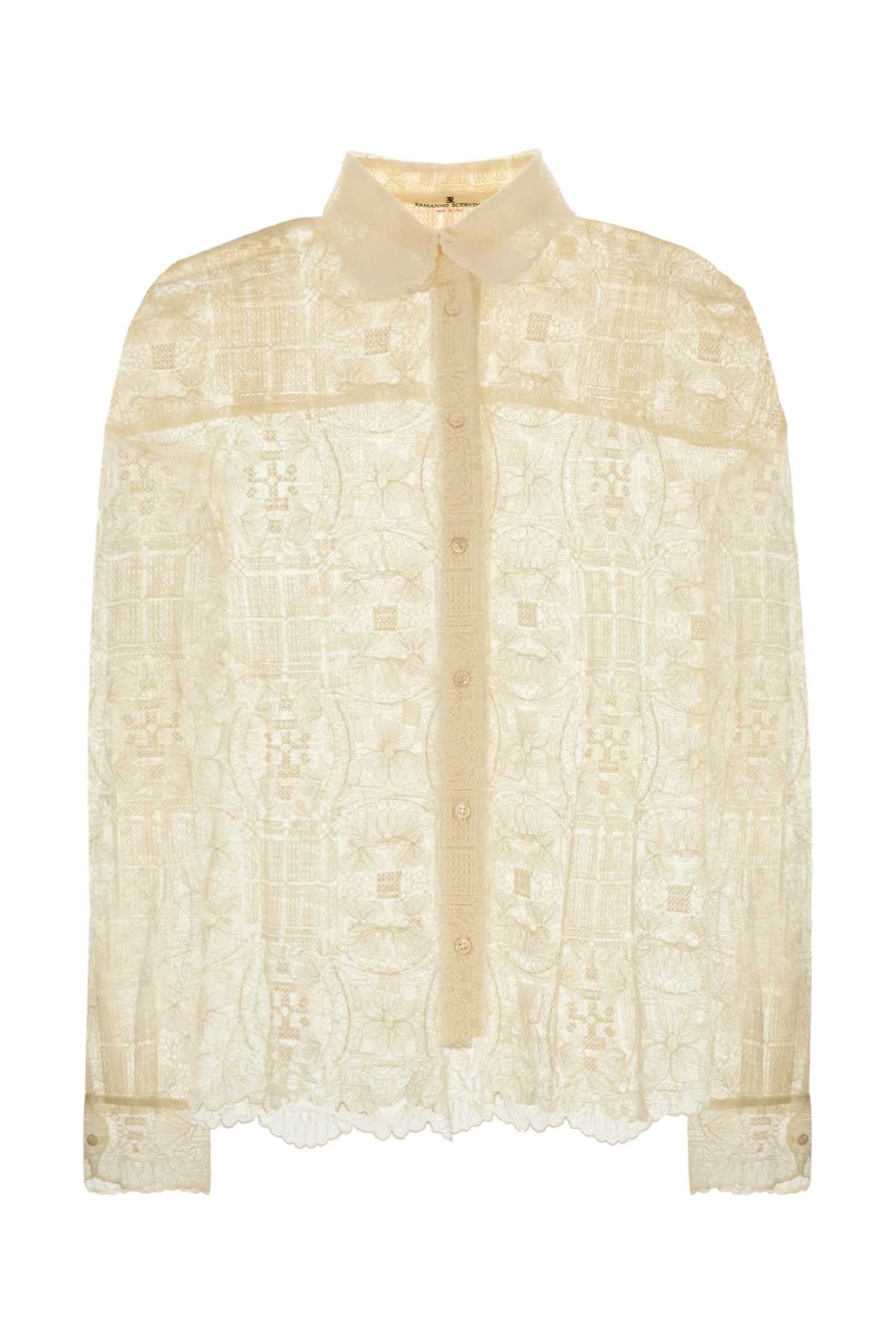 Ermanno Scervino Women Ivory Lace Shirt ERMANO SCERVINO