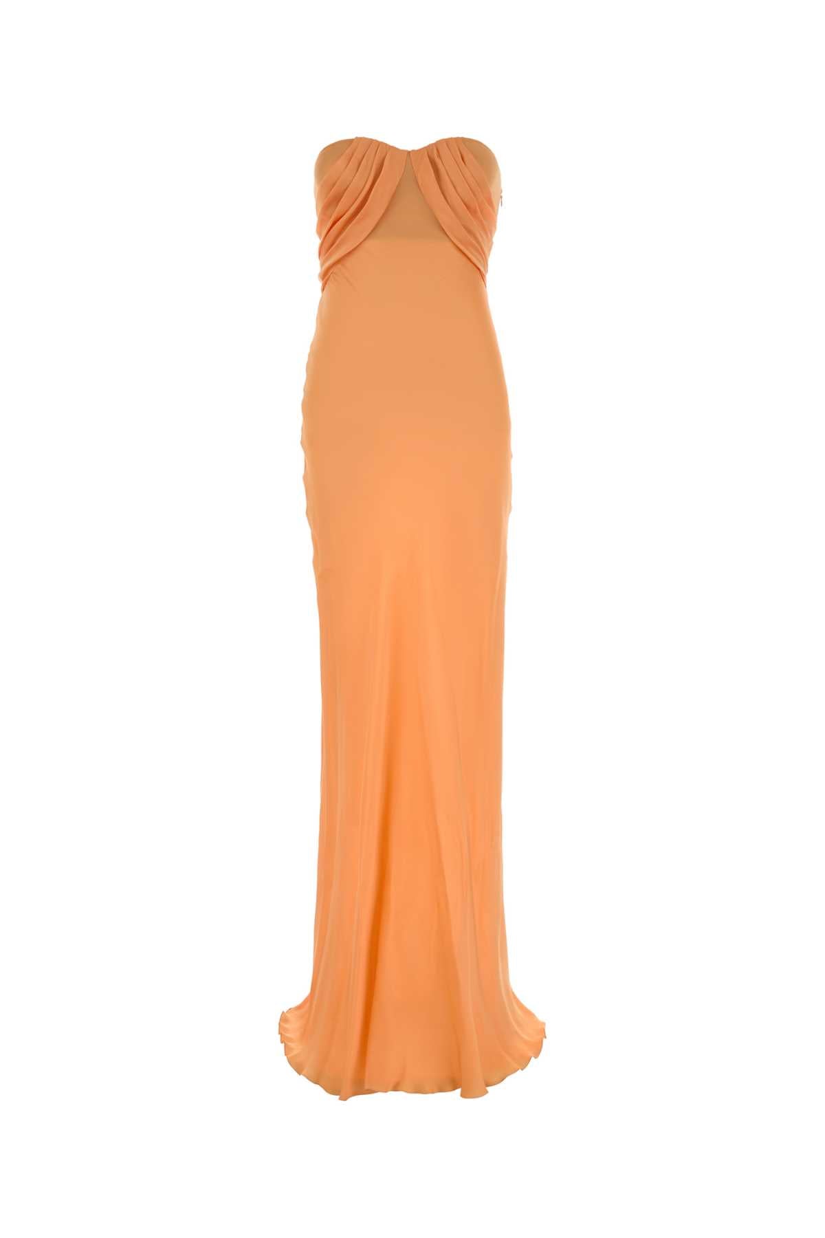 Ermanno Scervino Women Orange Silk Long Dress ERMANO SCERVINO