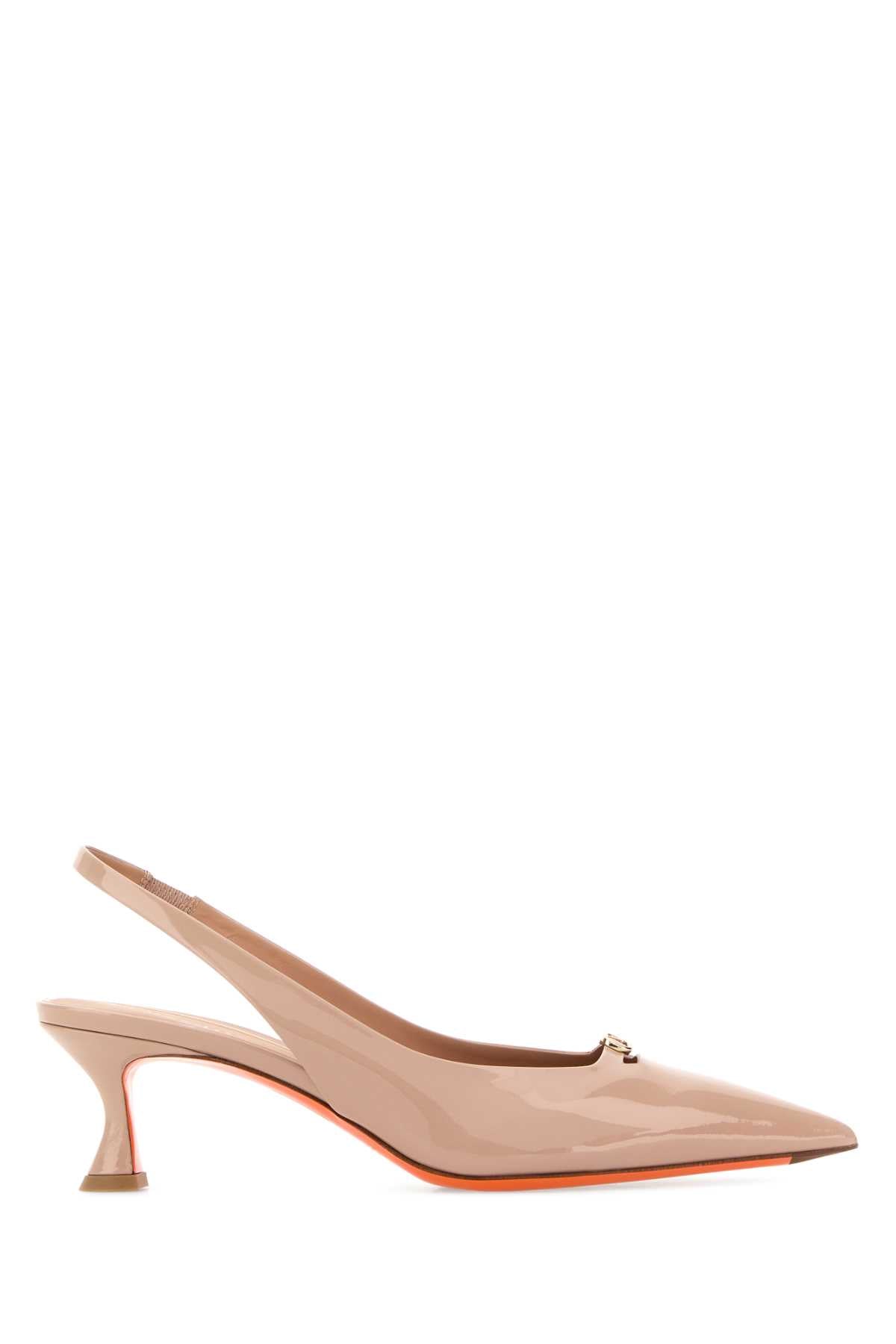 Santoni Women Antiqued Pink Leather Sabino Pumps SANTONI