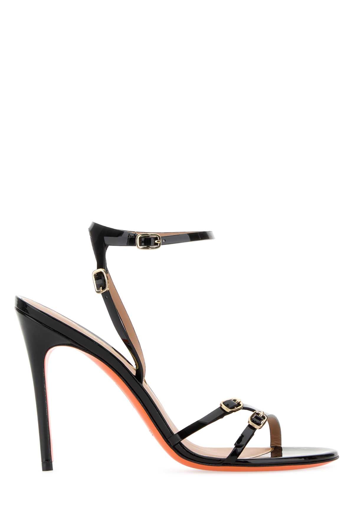 Santoni Women Black Leather Virna Sandals SANTONI