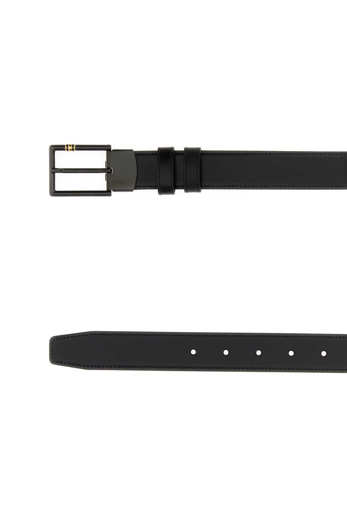 Montblanc Men Black Leather Reversible Belt MONTBLANC