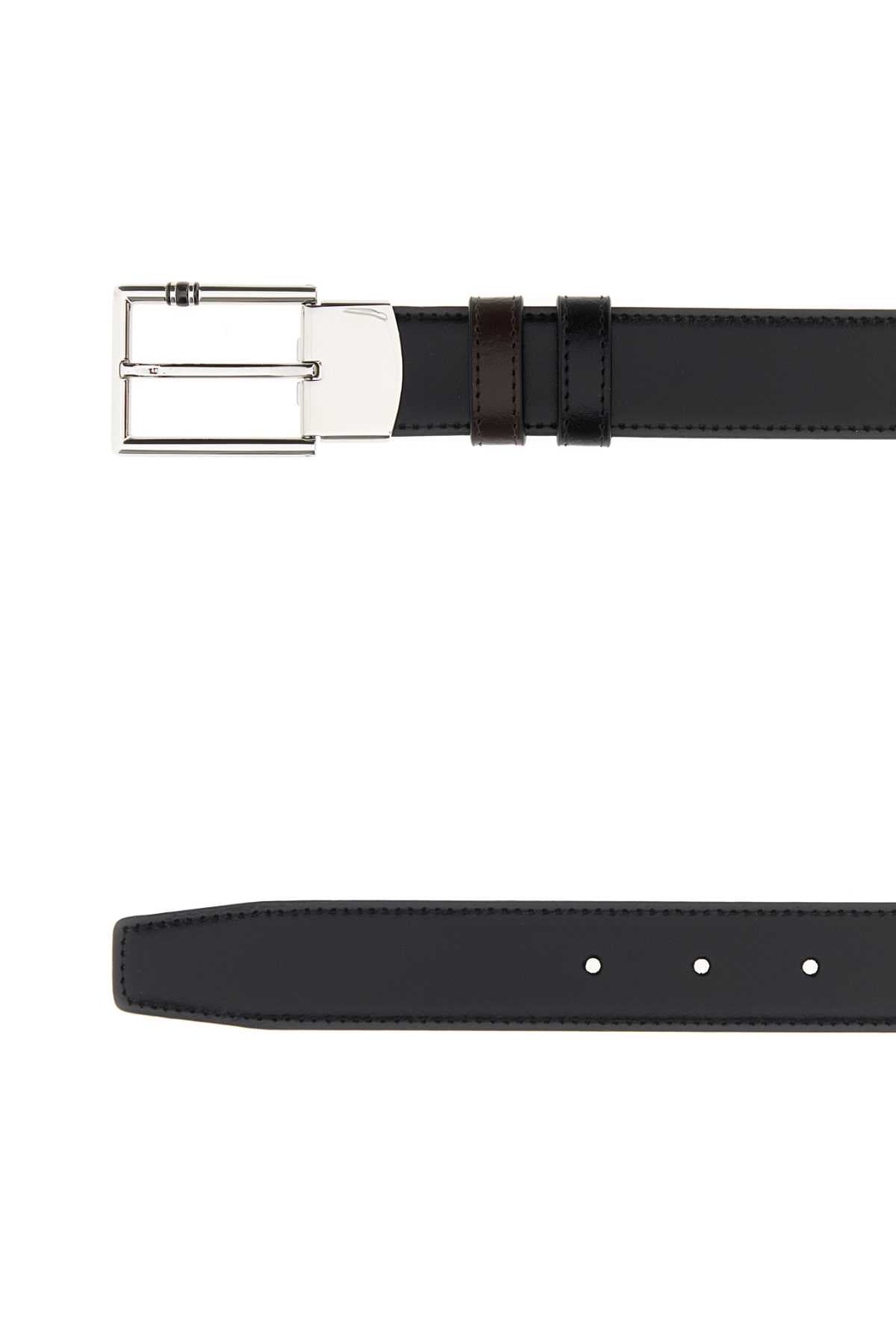 Montblanc Men Black Leather Reversible Belt MONTBLANC
