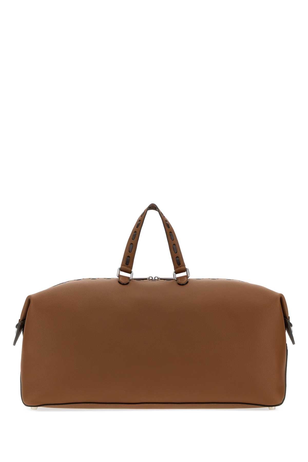 Fendi Men Brown Leather Fendi Lui 55 Shopping Bag FENDI