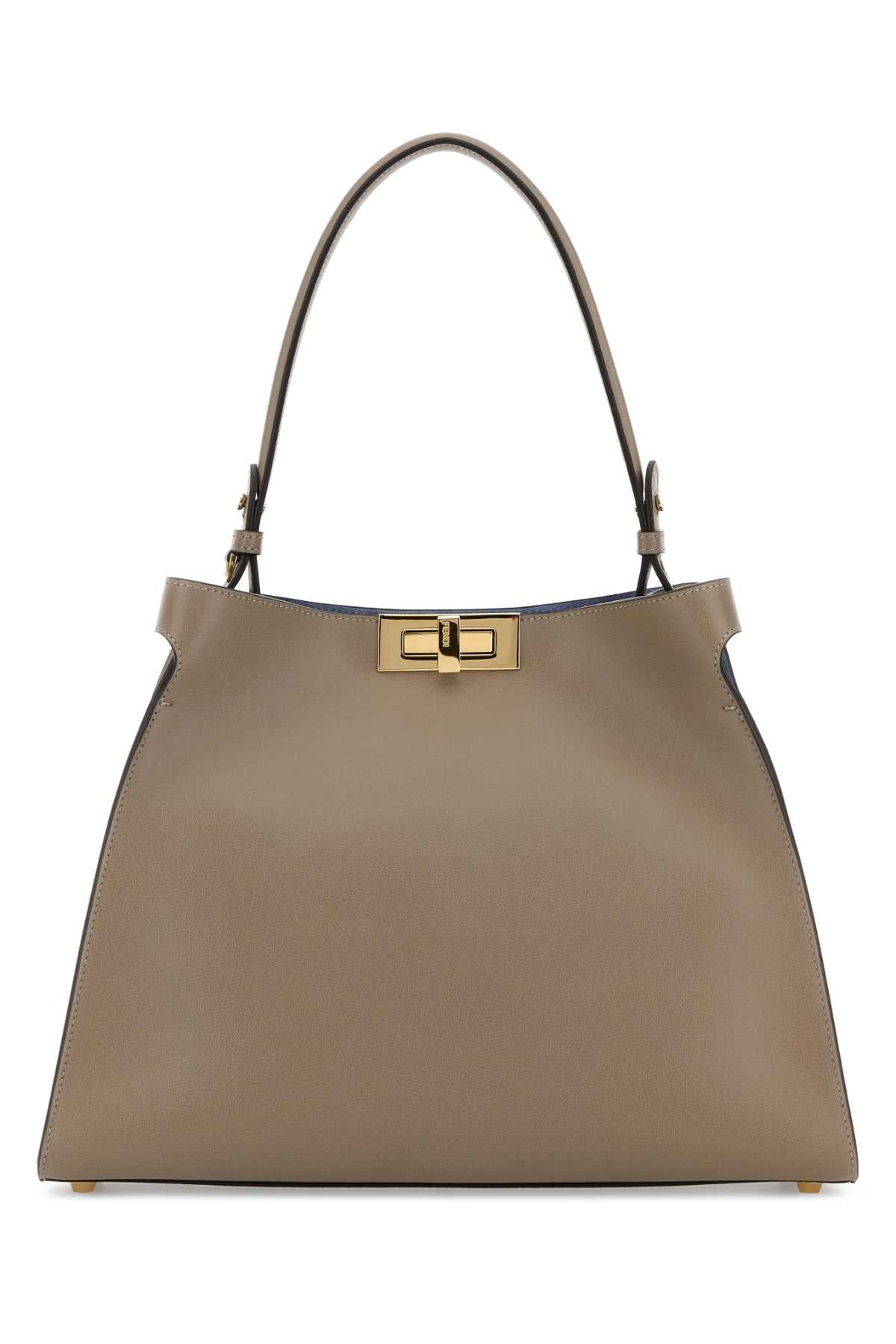 Fendi Women Dove Grey Leather Medium Fendi Way Handbag FENDI