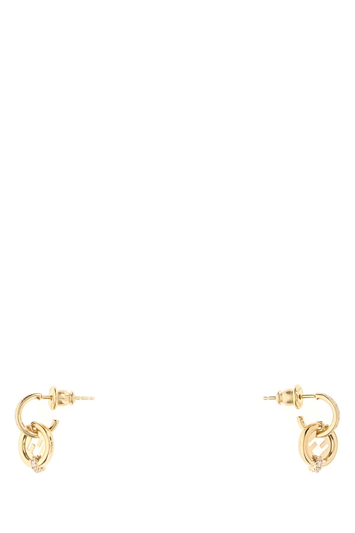 Fendi Women Gold Metal Everround Fendi Earrings FENDI