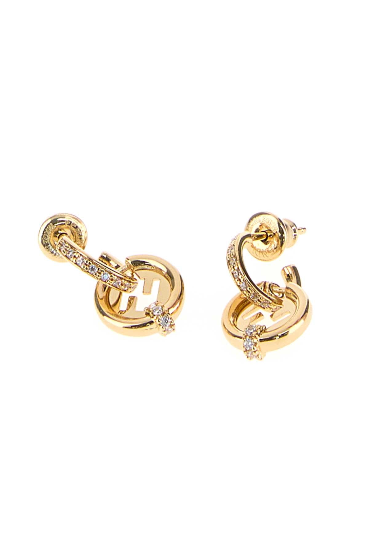 Fendi Women Gold Metal Everround Fendi Earrings FENDI