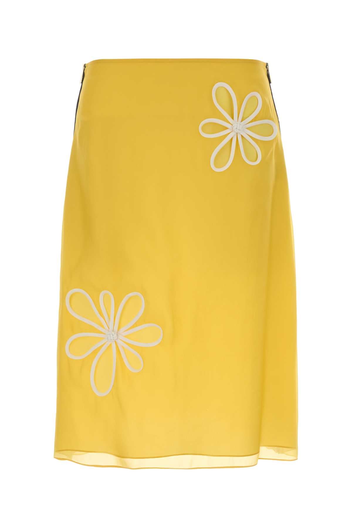Fendi Women Yellow Organza Skirt FENDI