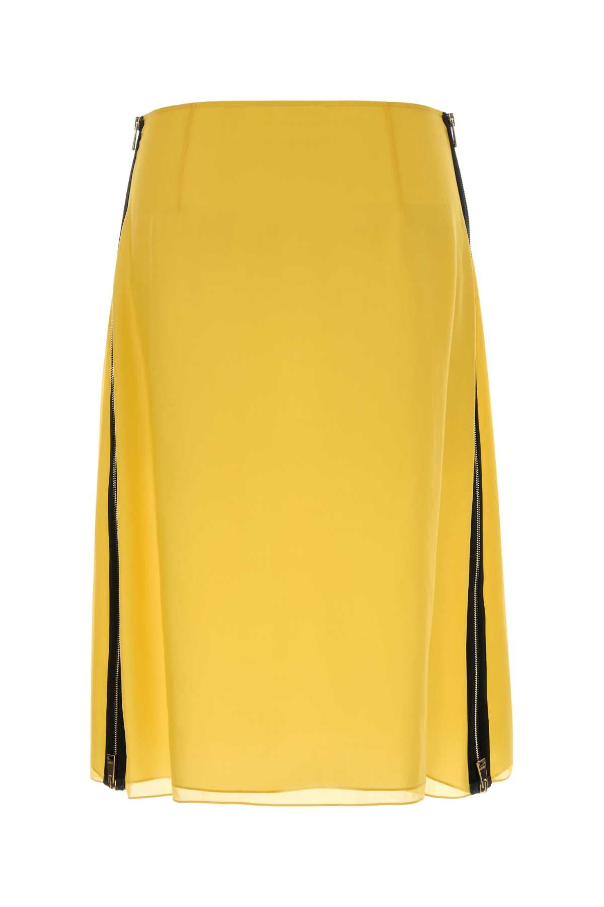 Fendi Women Yellow Organza Skirt FENDI