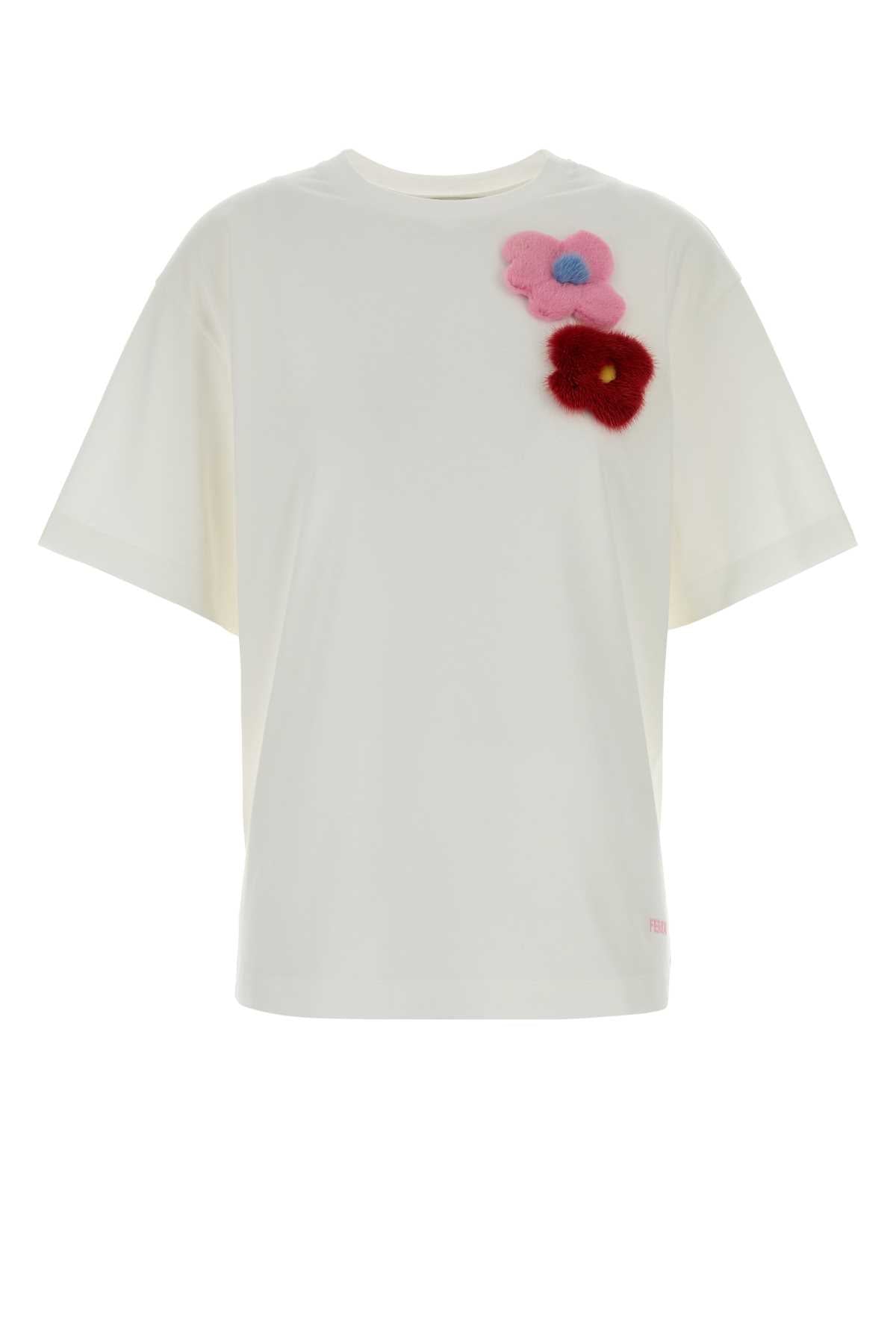 Fendi Women White Cotton T-Shirt FENDI