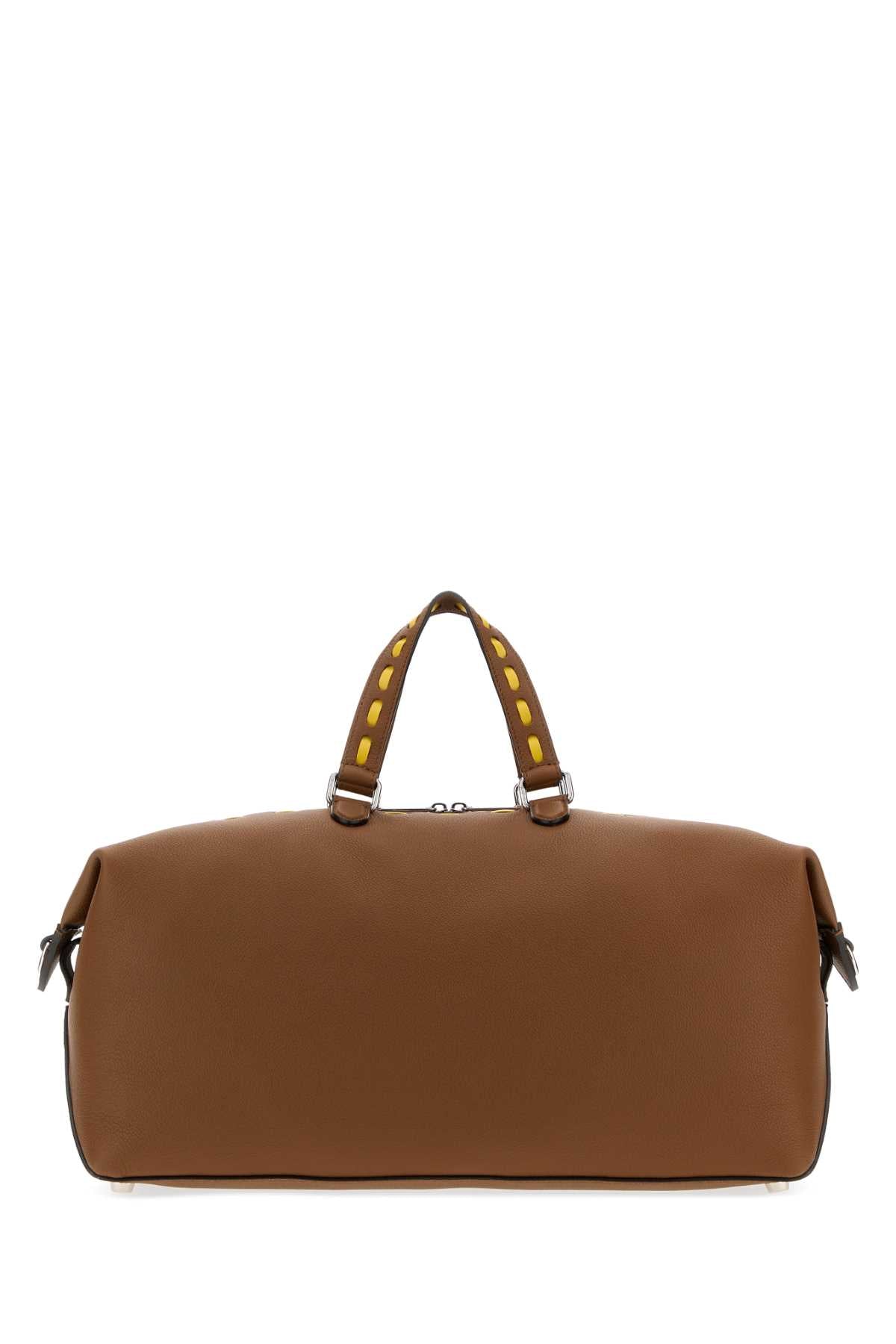 Fendi Men Caramel Leather Fendi Lui 45 Shopping Bag FENDI