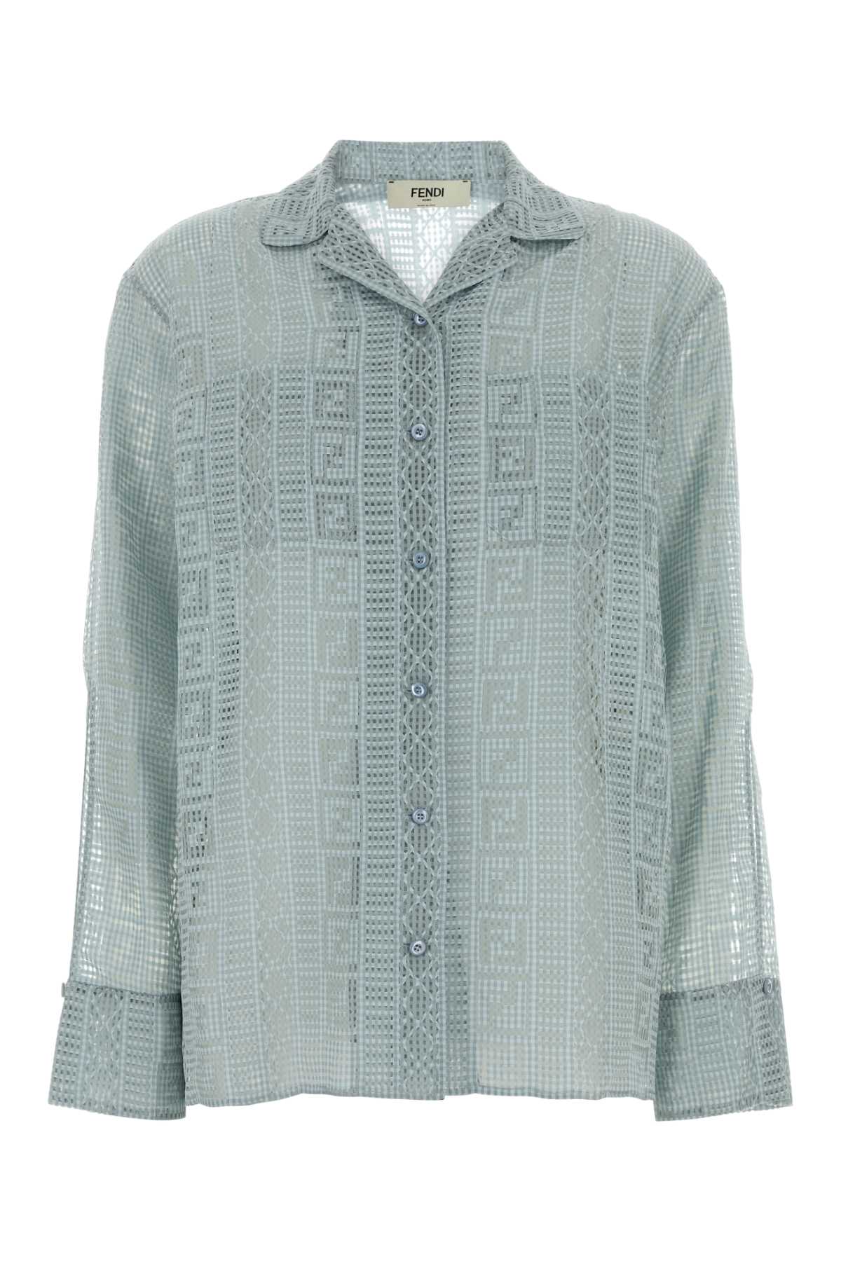 Fendi Women Light Blue Viscose Blend Shirt FENDI