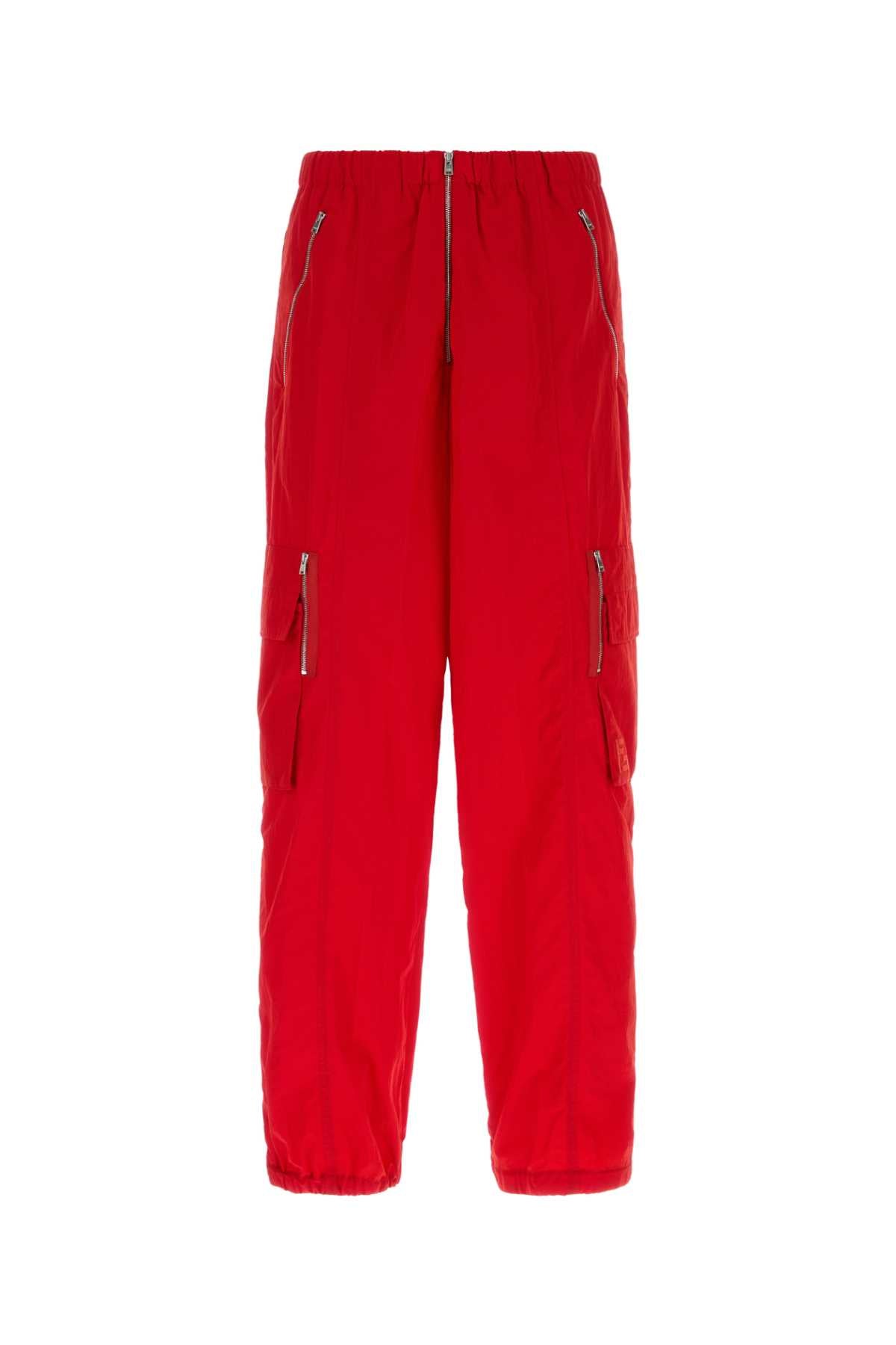 Fendi Men Red Nylon Joggers FENDI