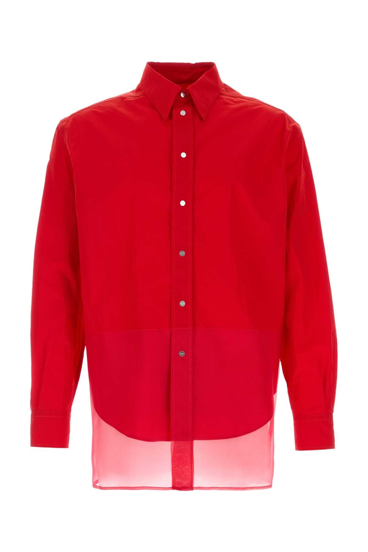 Fendi Men Red Nylon Shirt FENDI