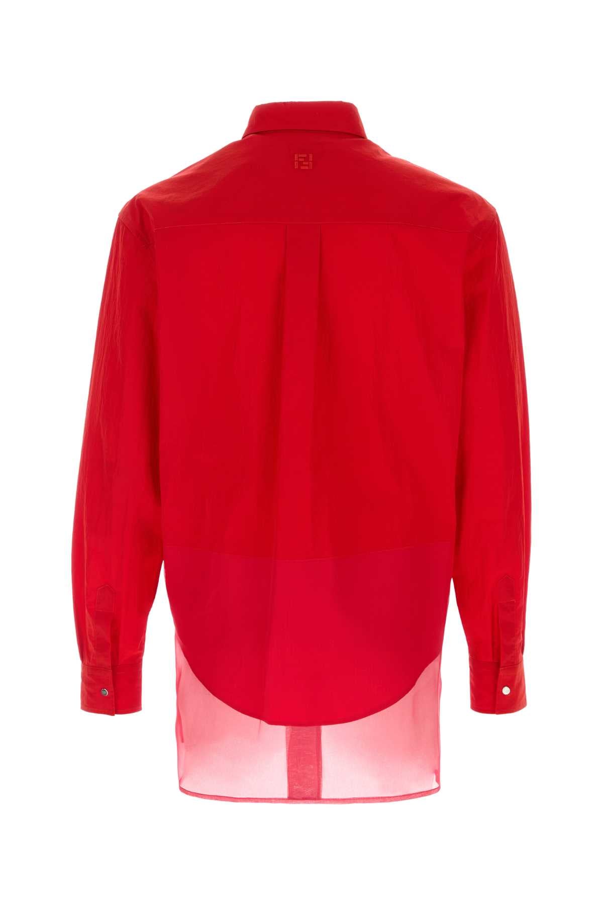 Fendi Men Red Nylon Shirt FENDI