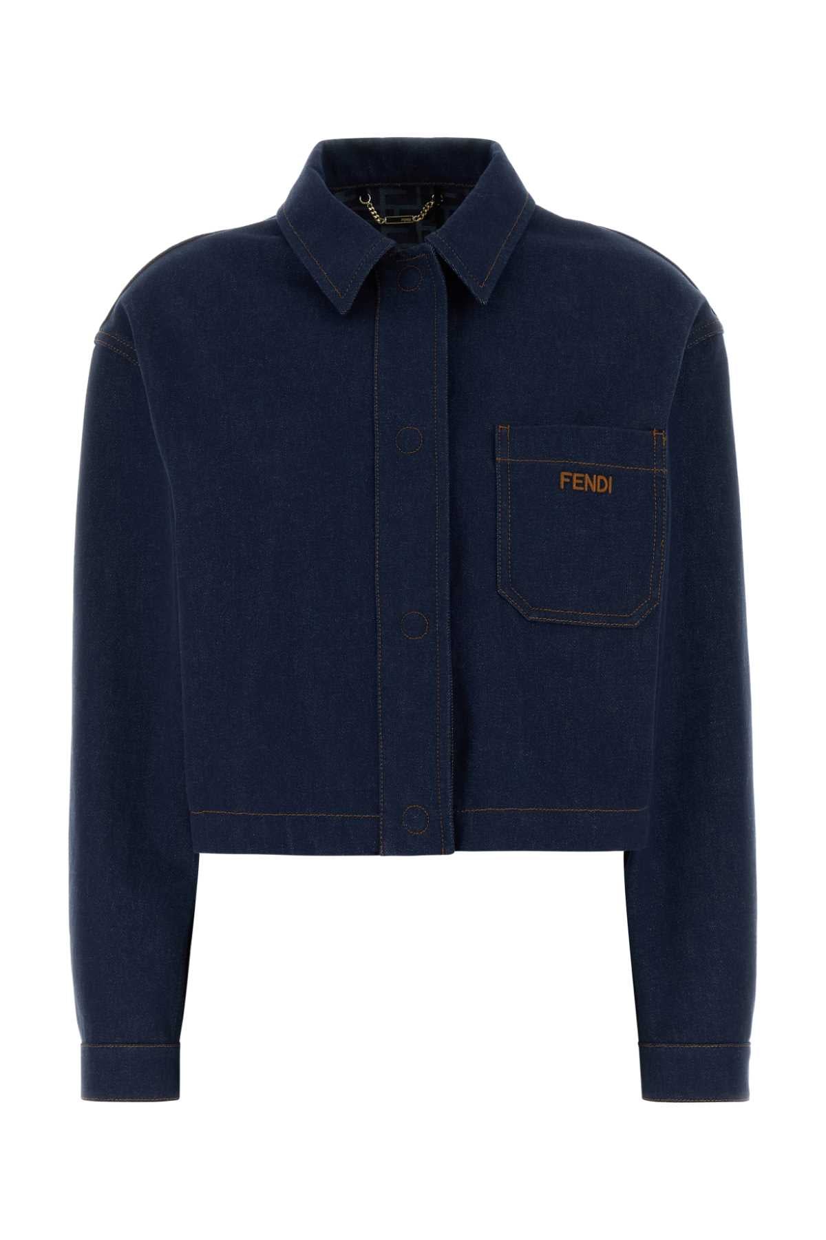 Fendi Women Blue Denim Jacket FENDI