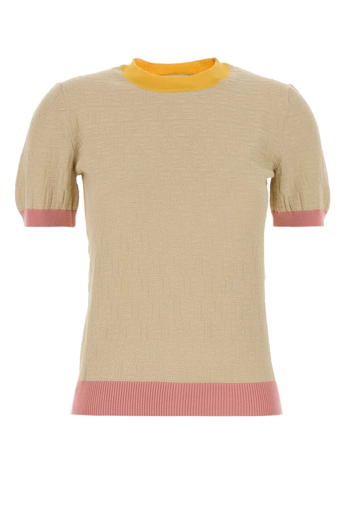 Fendi Women Sand Cotton Blend Sweater FENDI