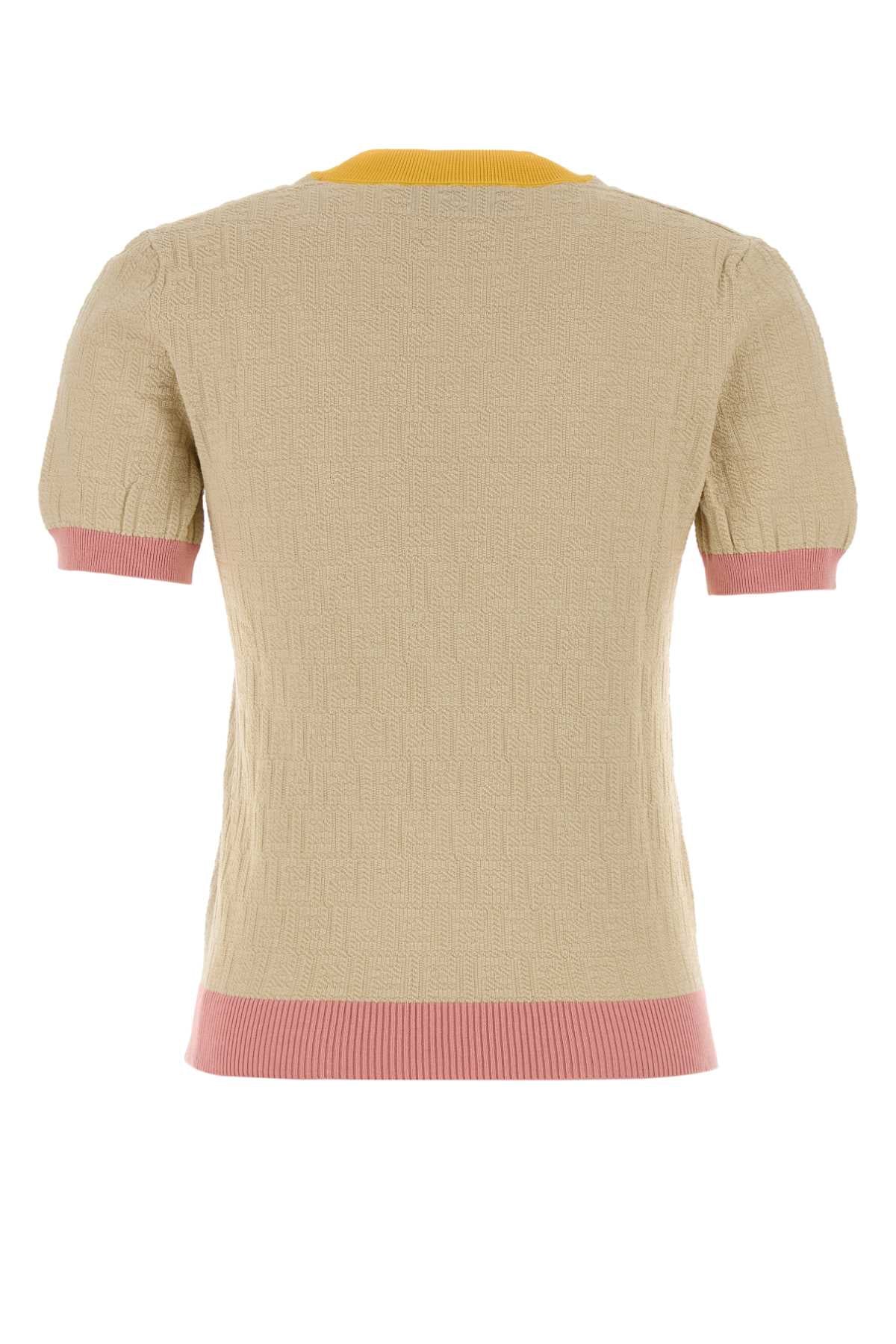 Fendi Women Sand Cotton Blend Sweater FENDI