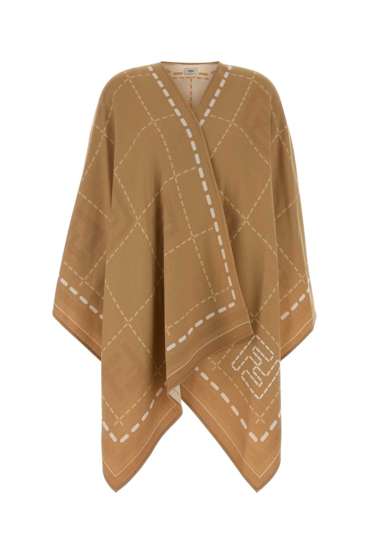 Fendi Women Embroidered Wool Cape FENDI