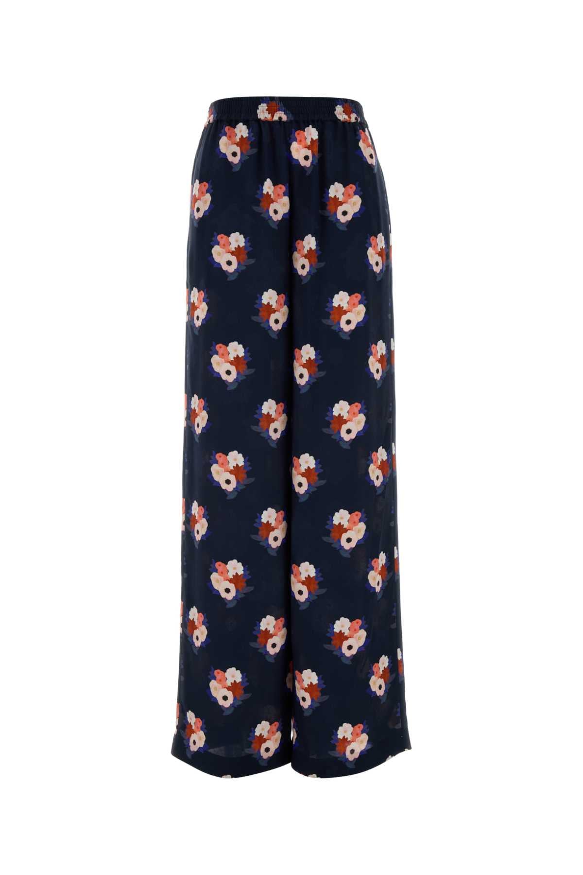 Fendi Women Printed Silk Wide-Leg Pant FENDI