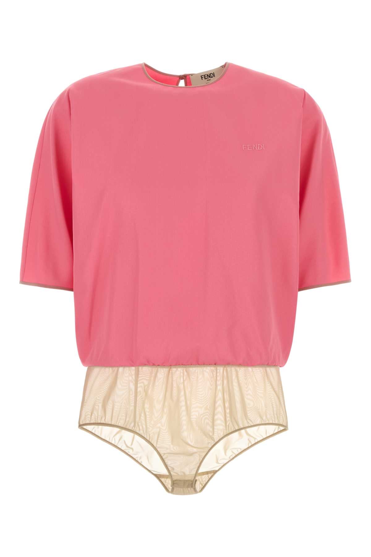 Fendi Women Pink Viscose Blend Bodysuit FENDI