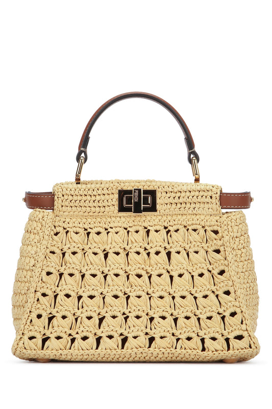 Fendi Women Peekaboo Mini Vit.Seta/Pagli