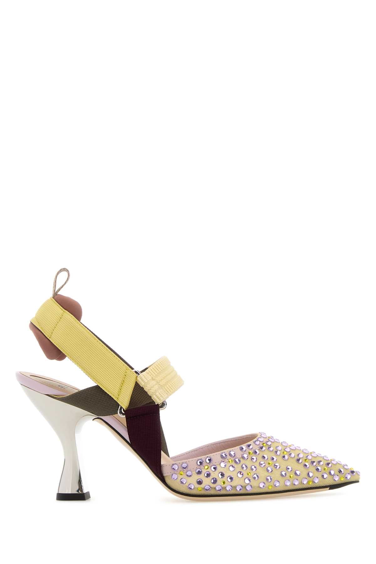 Fendi Women Multicolor Mesh And Fabric Colibrã¬ Pumps FENDI