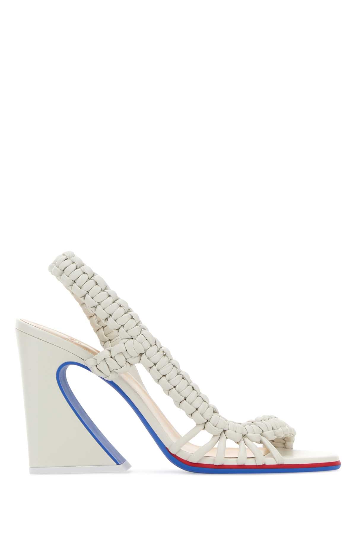 Fendi Women White Leather Fendi Arc Sandals FENDI