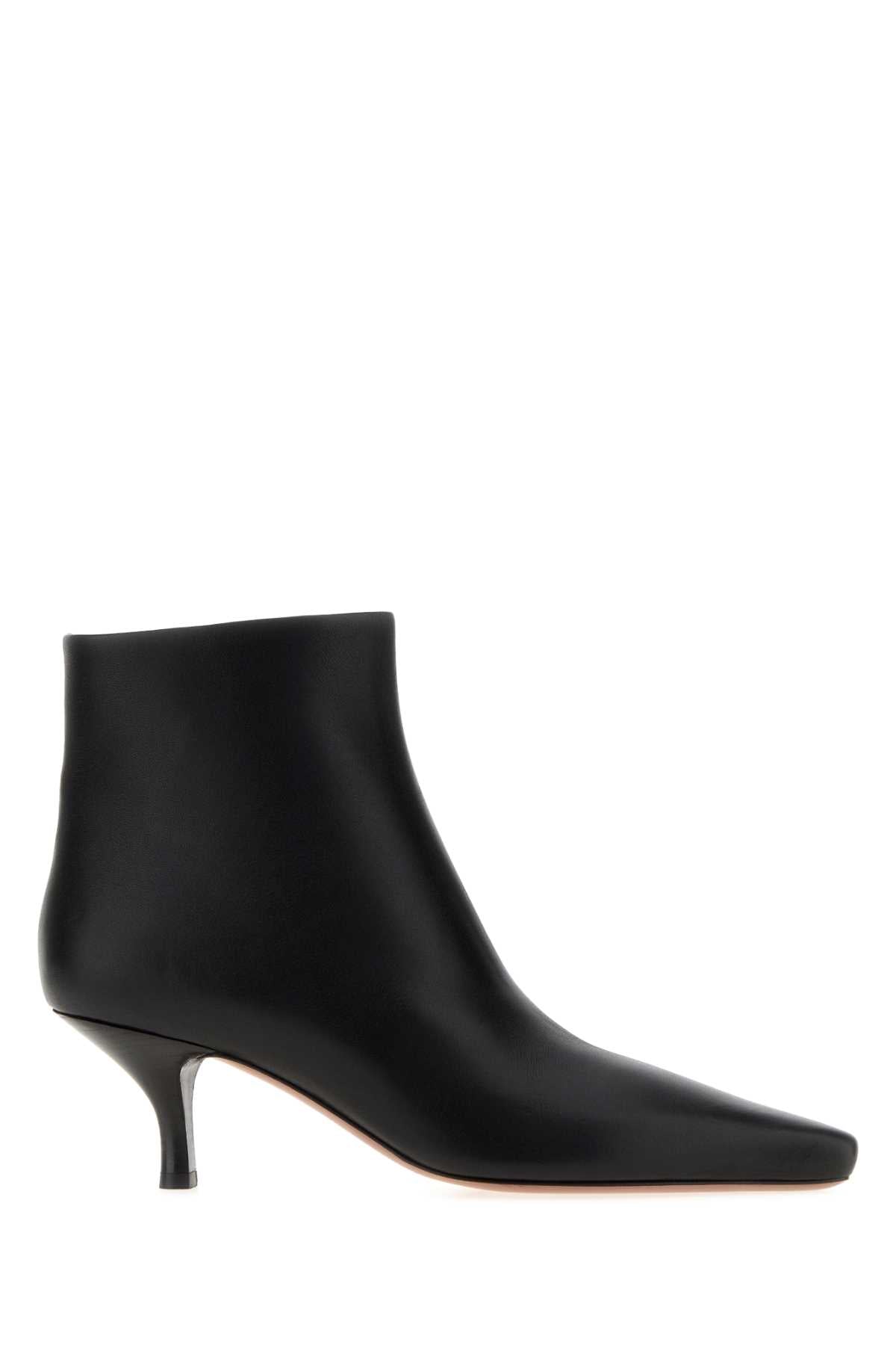 Paris Texas Women Black Leather Rose Ankle Boots PARIS TEXAS