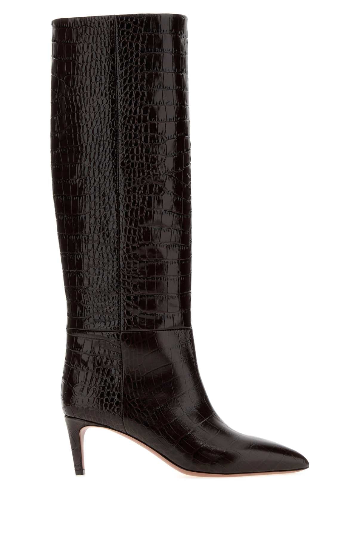 Paris Texas Women Chocolate Leather Boots PARIS TEXAS