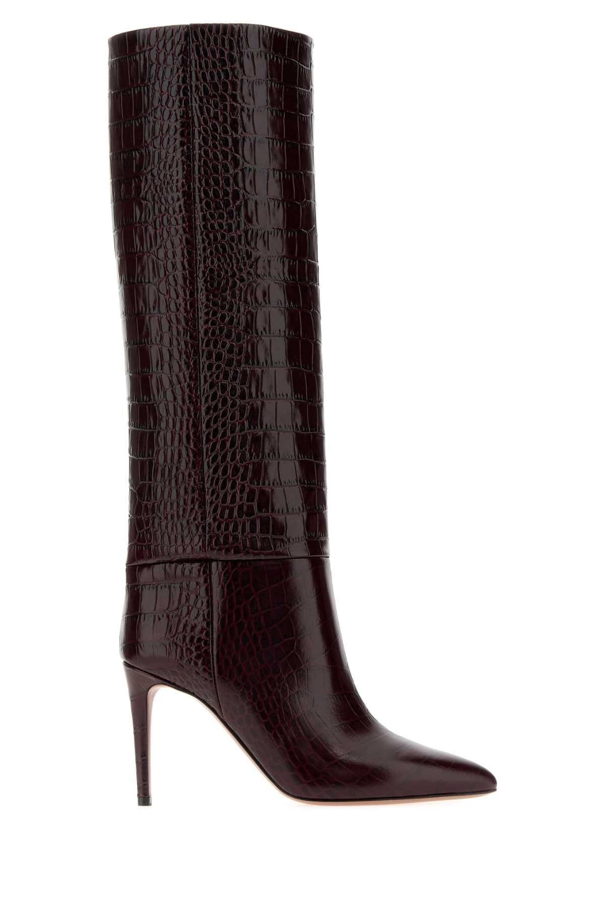 Paris Texas Women Burgundy Leather Boots PARIS TEXAS