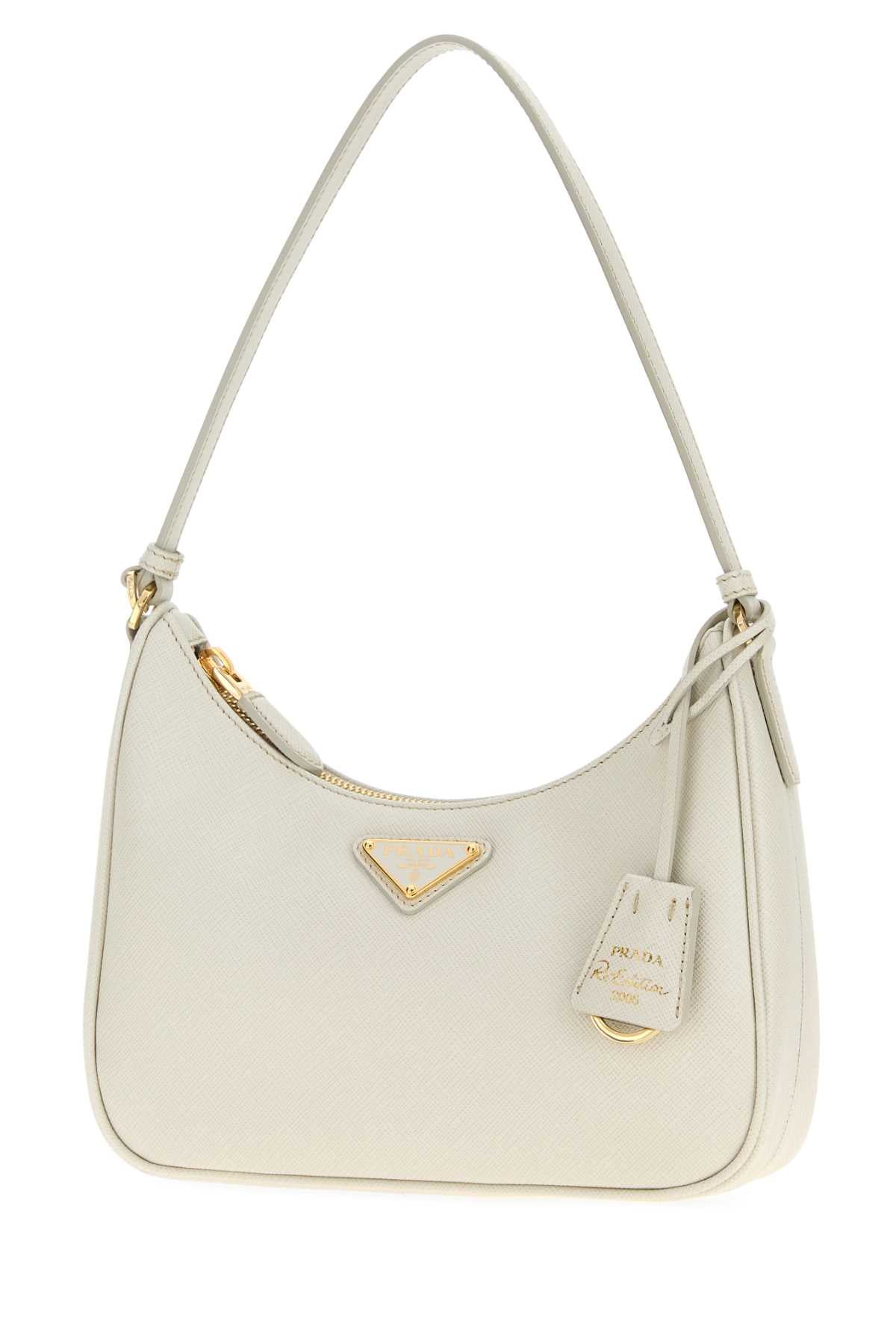 Prada Women Chalk Leather Prada Re-Edition 2005 Shoulder Bag PRADA