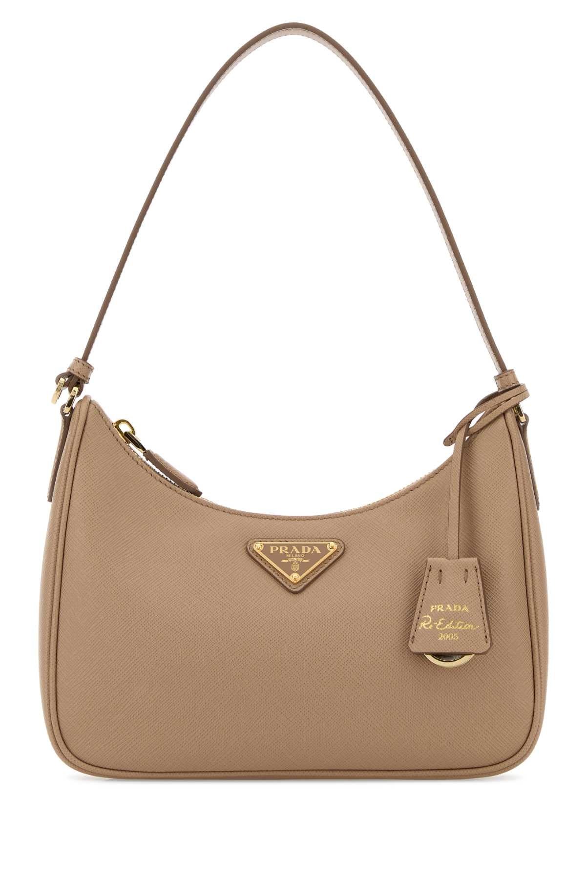 Prada Women Beige Leather Prada Re-Edition 2005 Shoulder Bag PRADA