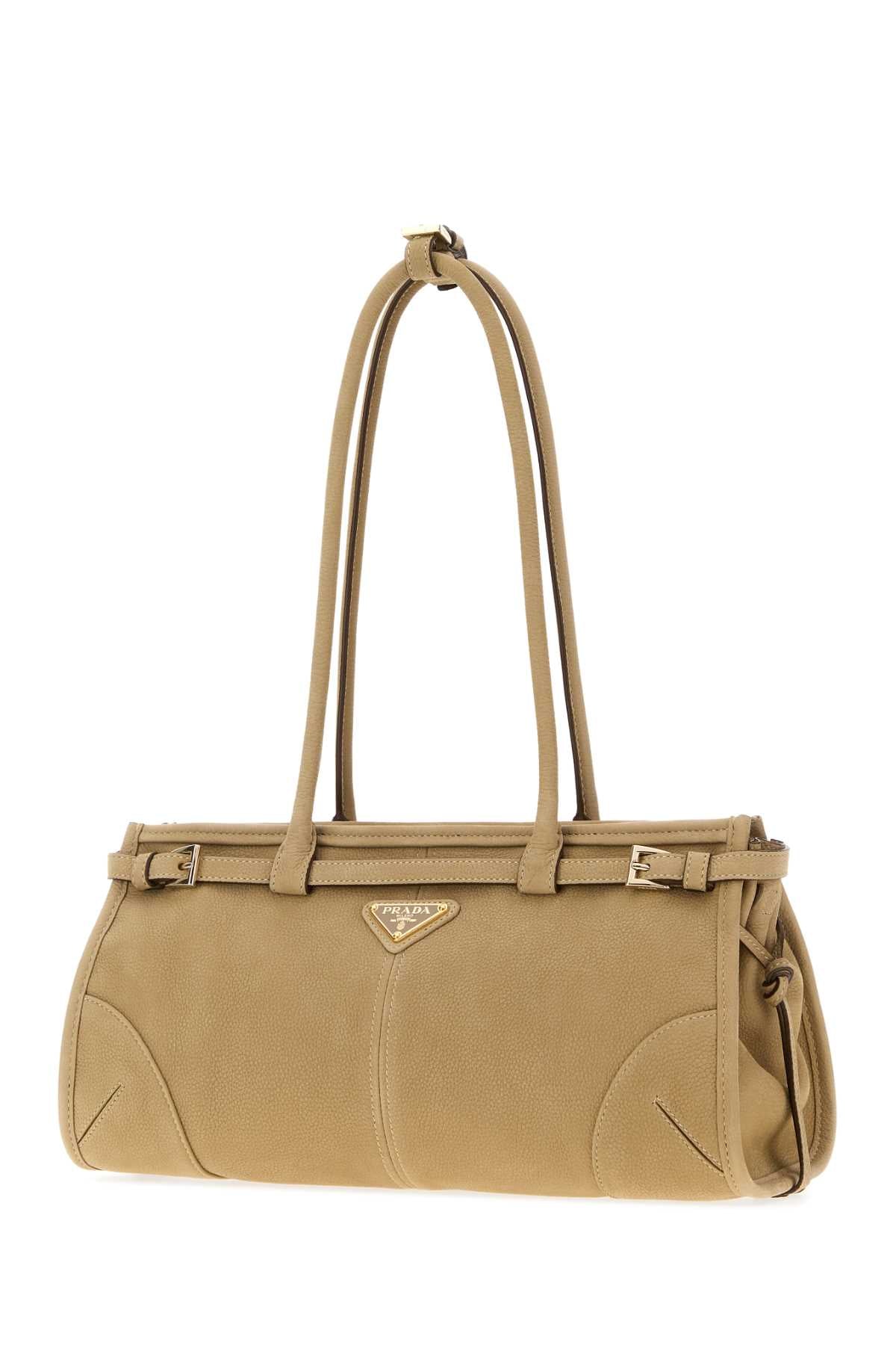 Prada Women Beige Nabuk Prada Bonnie Shoulder Bag PRADA