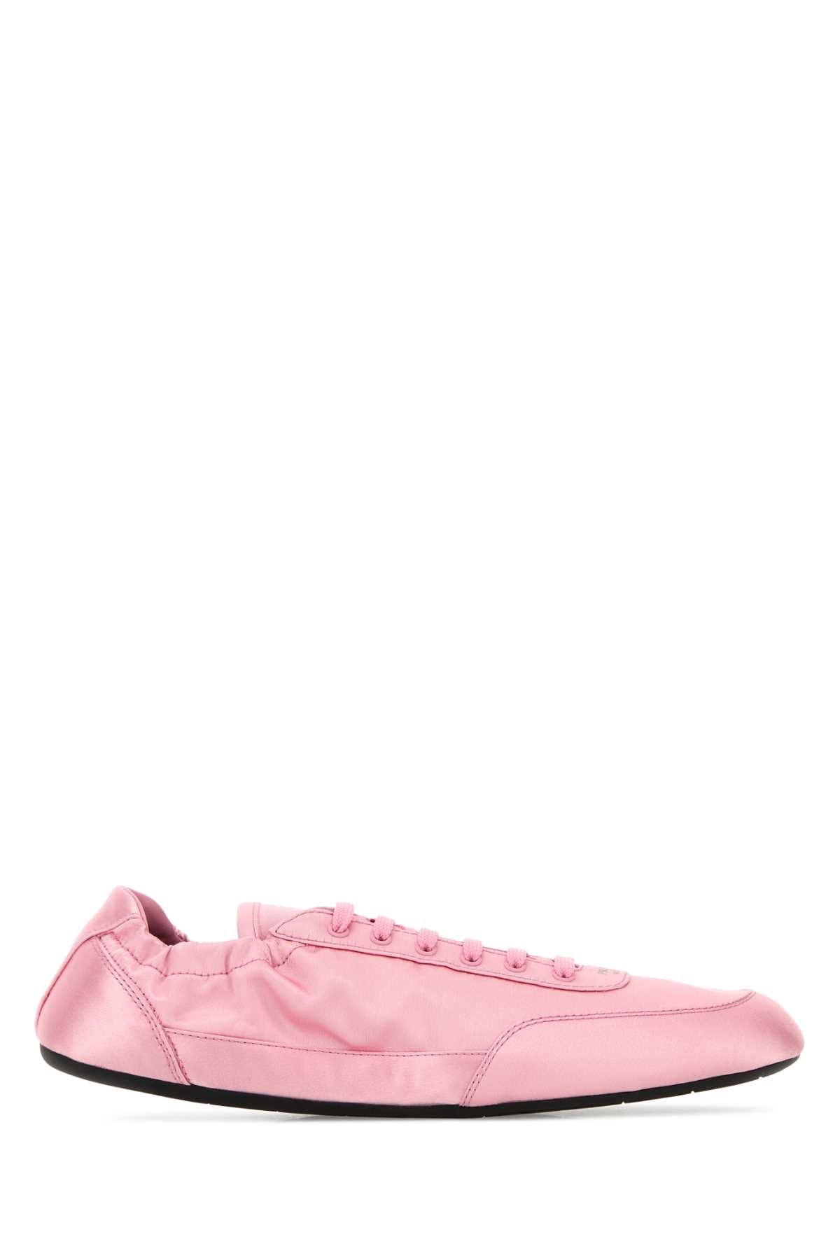 Prada Women Pink Satin Collapse Sneakers PRADA