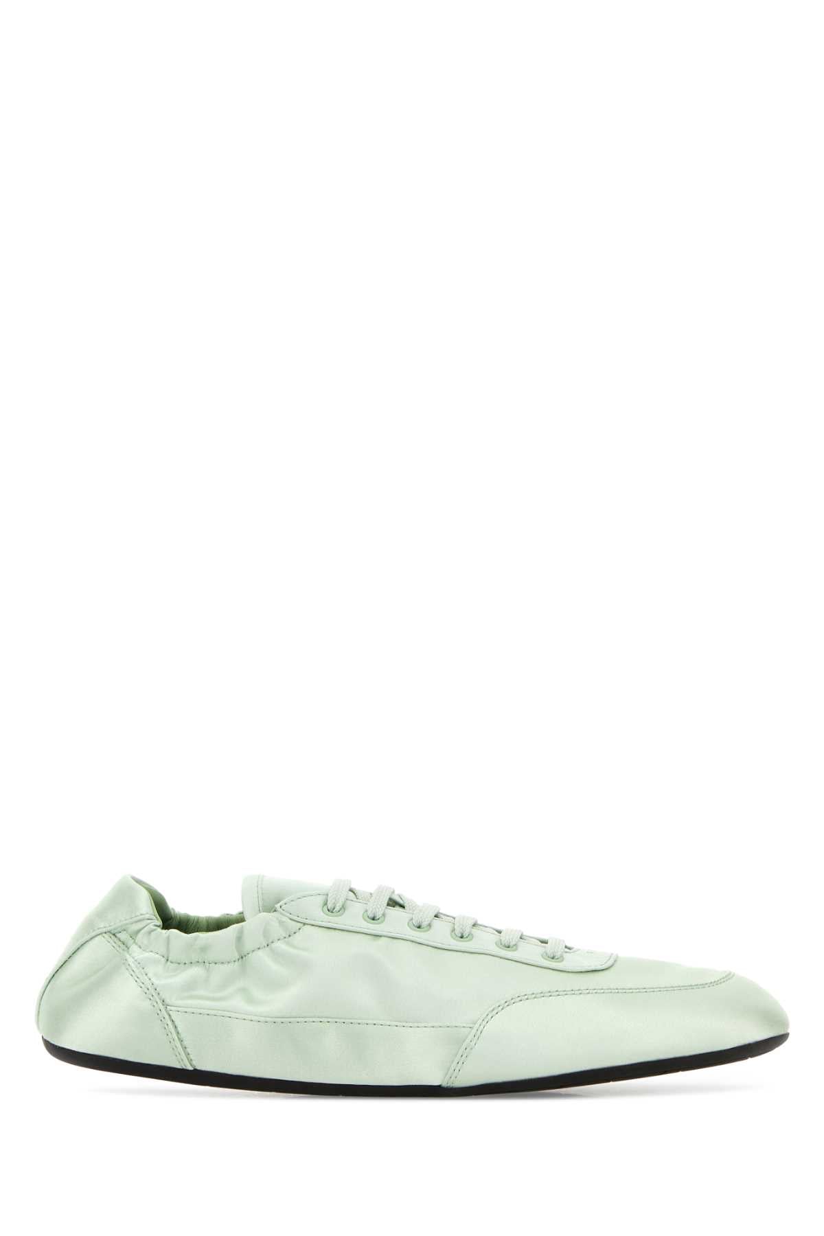Prada Women Mind Green Satin Collapse Sneakers PRADA