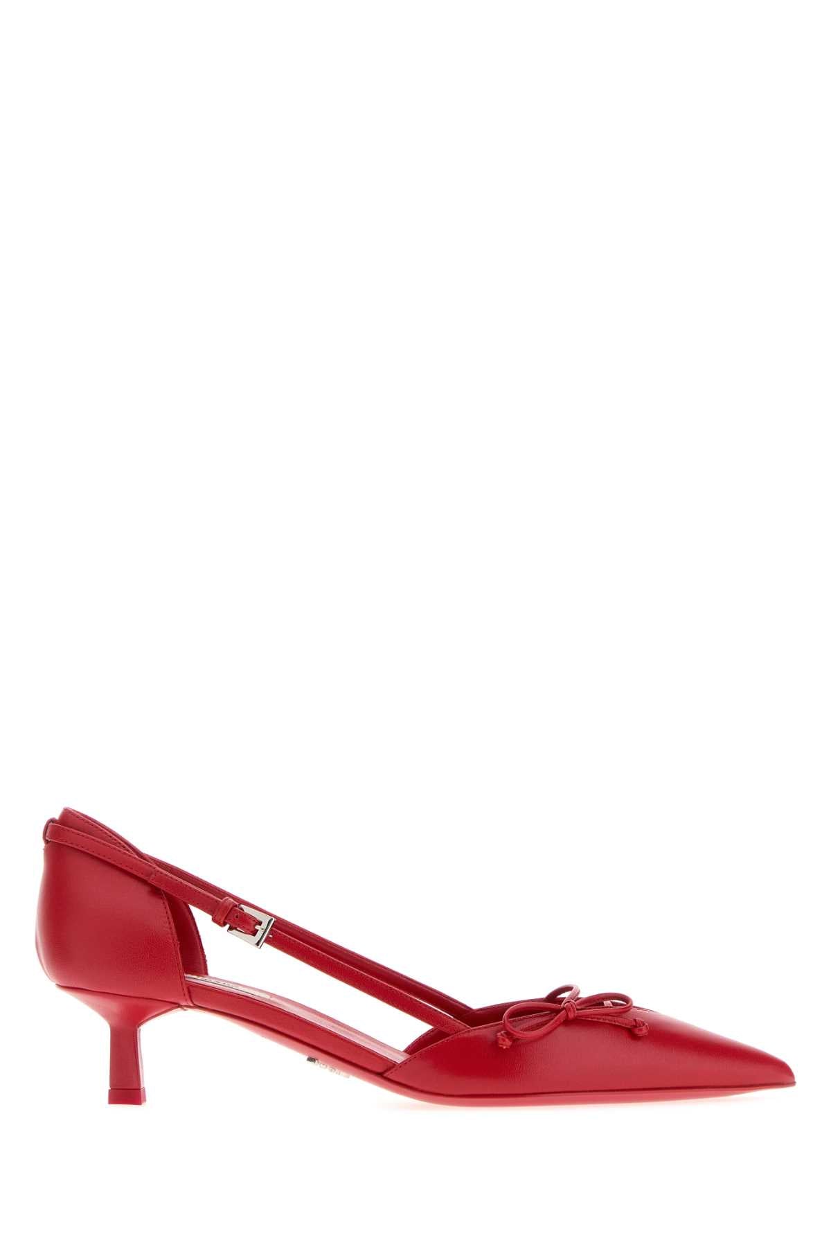 Prada Women Red Leather Pumps PRADA