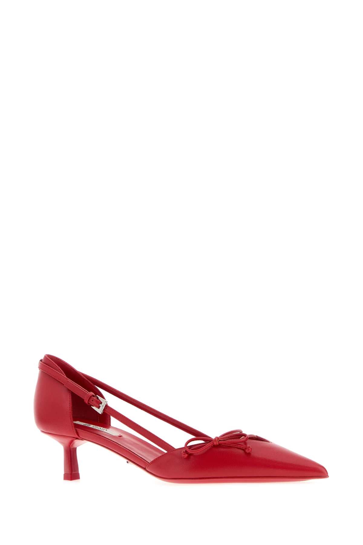 Prada Women Red Leather Pumps PRADA