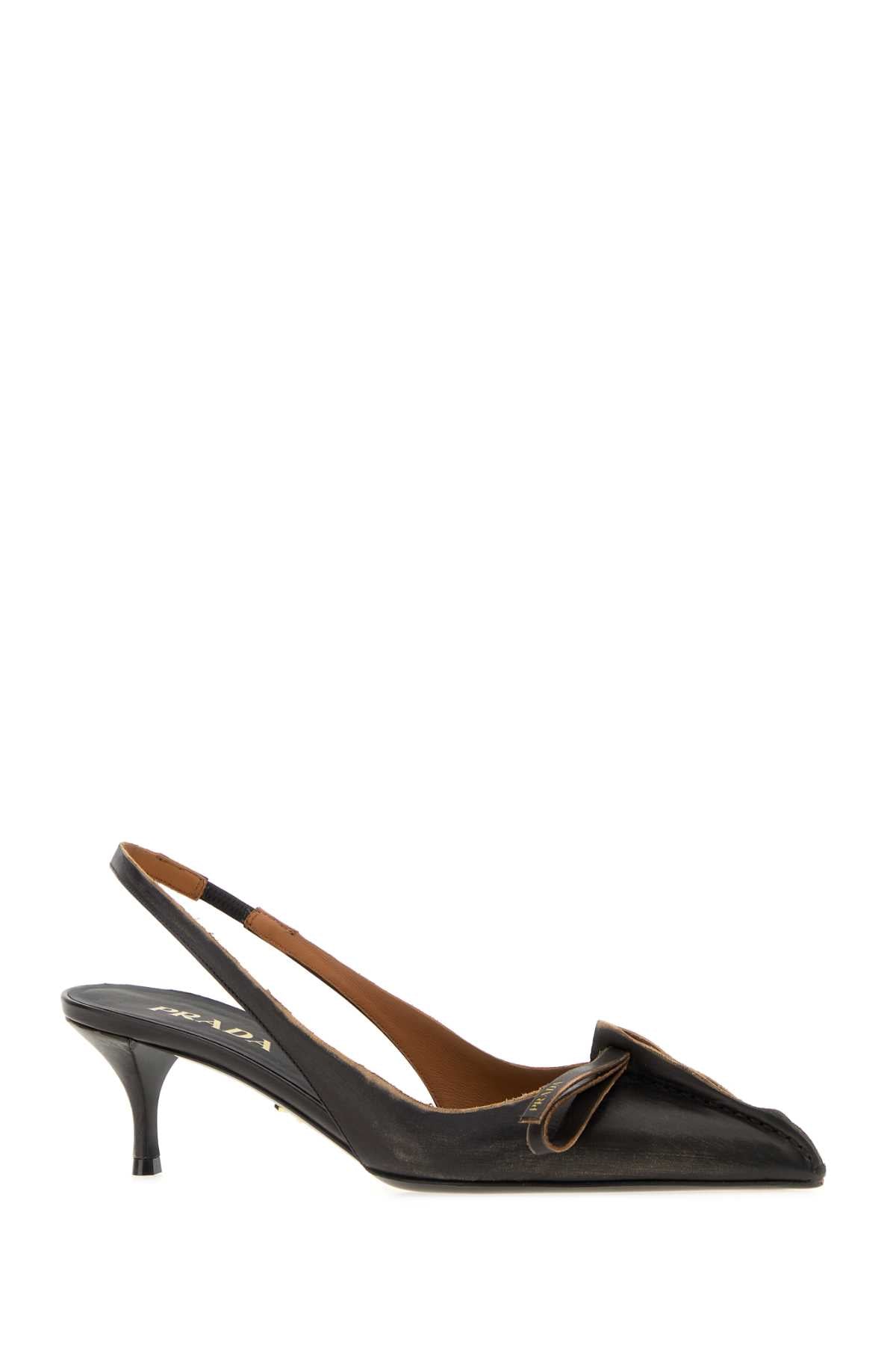 Prada Women Black Leather Pumps PRADA