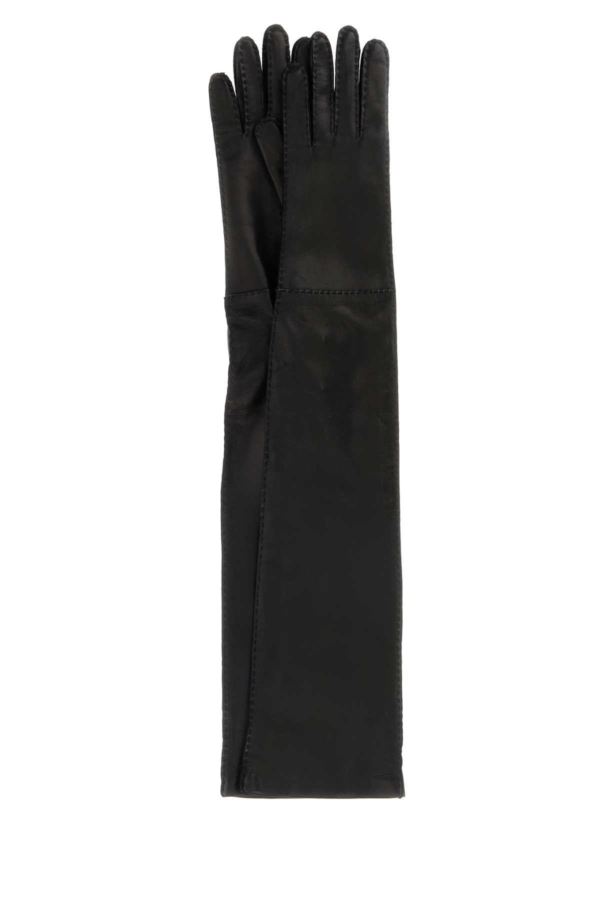 Prada Women Black Nappa Gloves PRADA