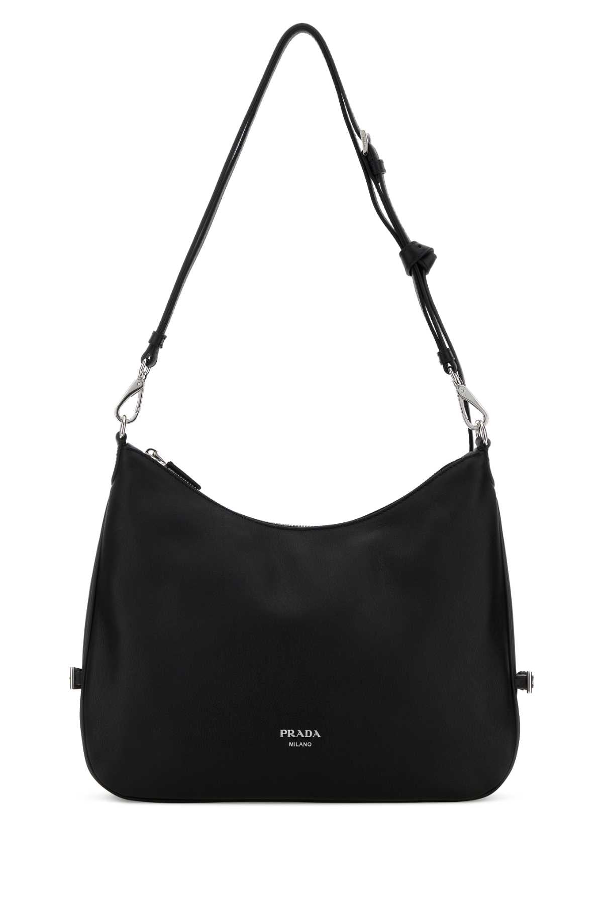 Prada Women Black Leather Large Prada Fold Shopping Bag PRADA