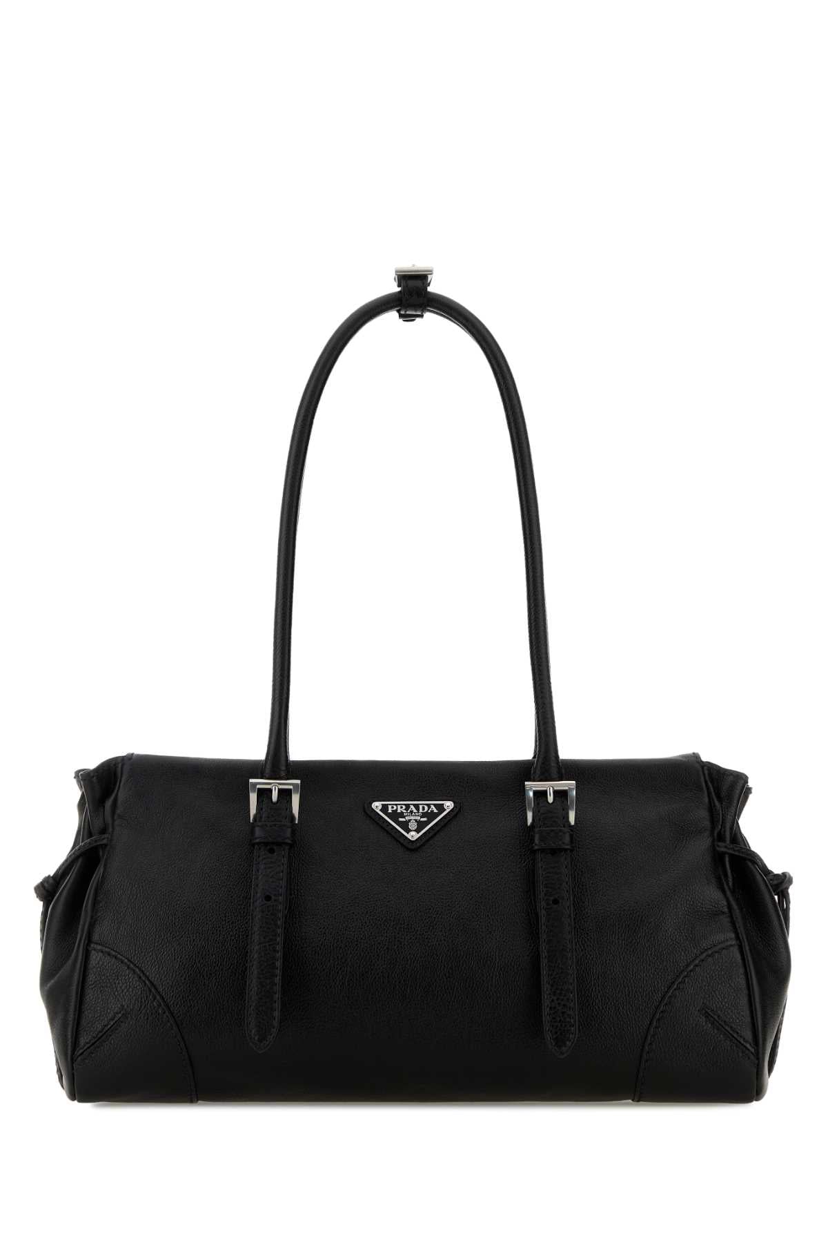 Prada Women Black Leather Medium Prada Bonnie Shoulder Bag PRADA