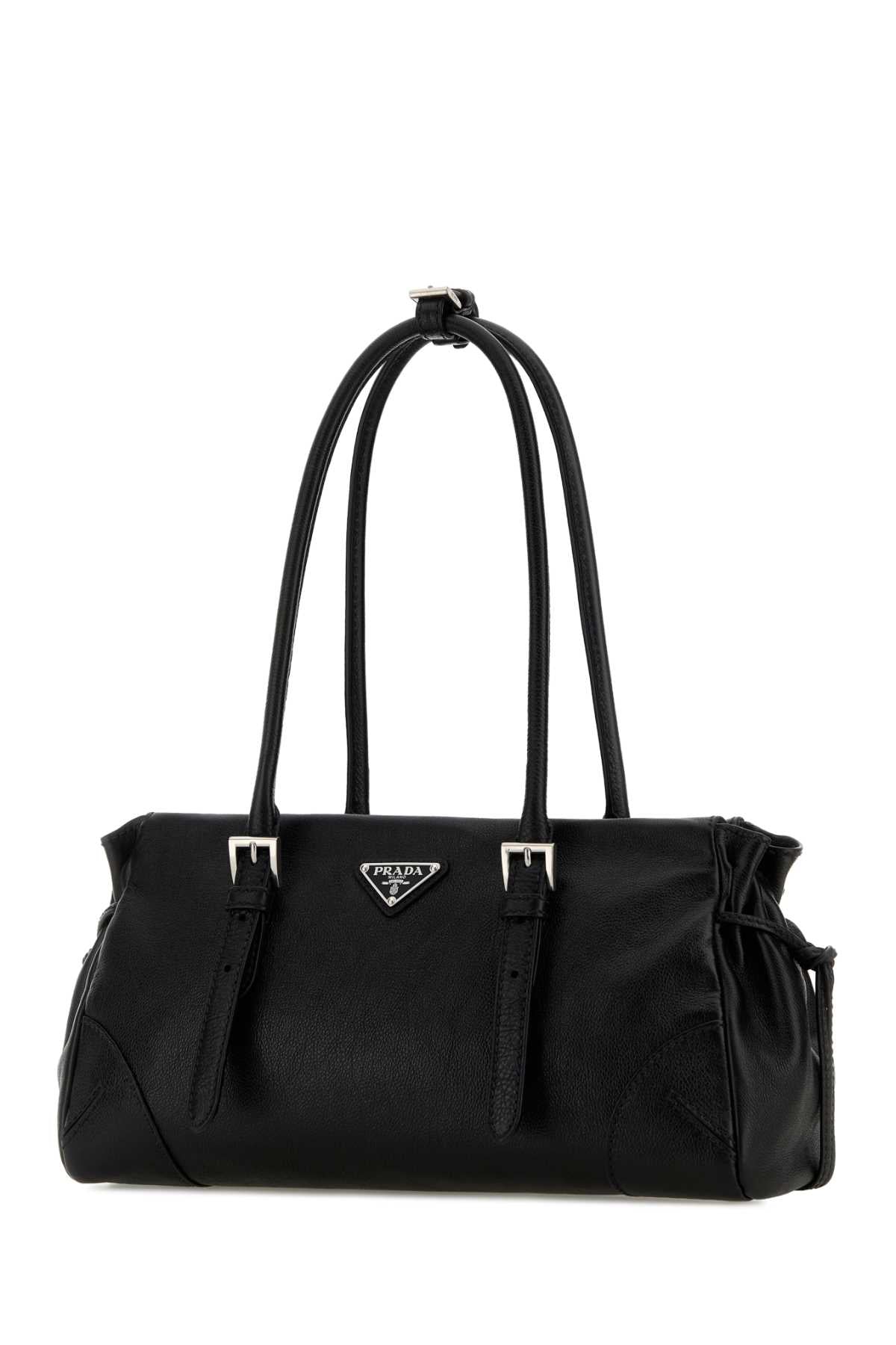 Prada Women Black Leather Medium Prada Bonnie Shoulder Bag PRADA
