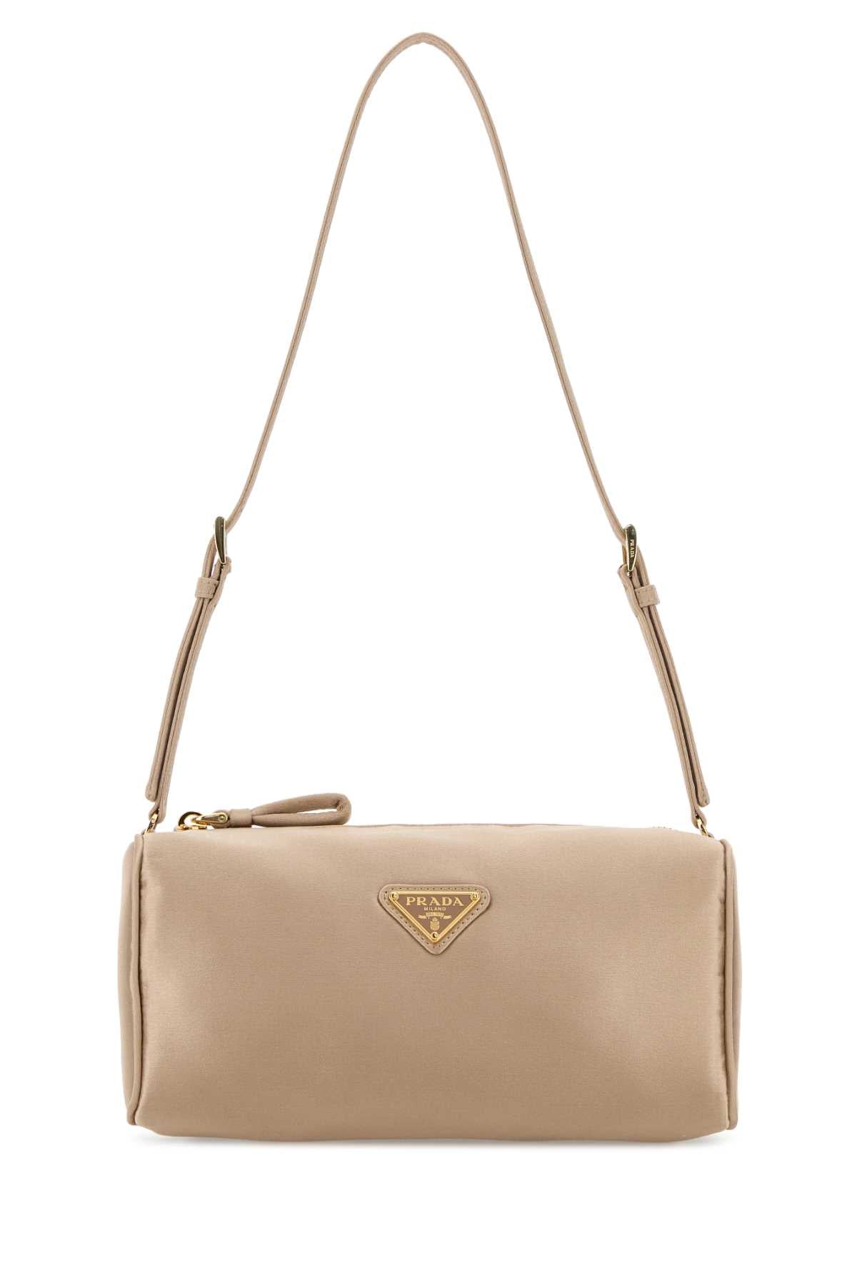 Prada Women Sand Satin Mini Shoulder Bag PRADA