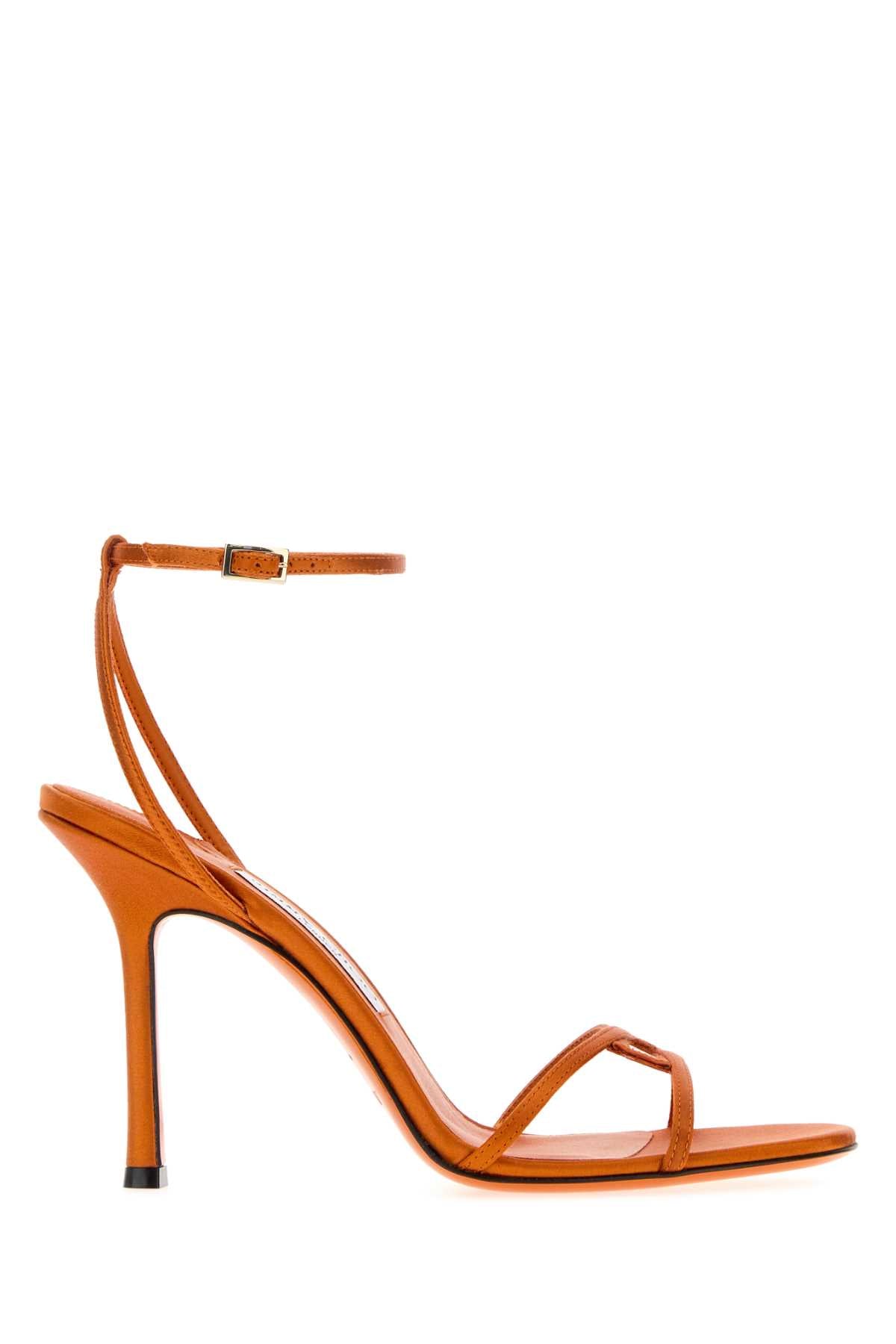 Jimmy Choo Women Orange Satin 1998 Leo 100 Sandals JIMMY CHOO