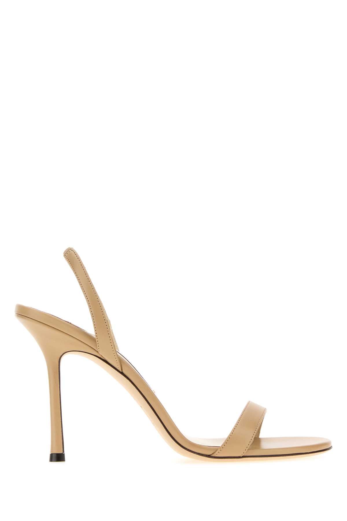 Jimmy Choo Women Beige Nappa Leather Jenn Sandals JIMMY CHOO