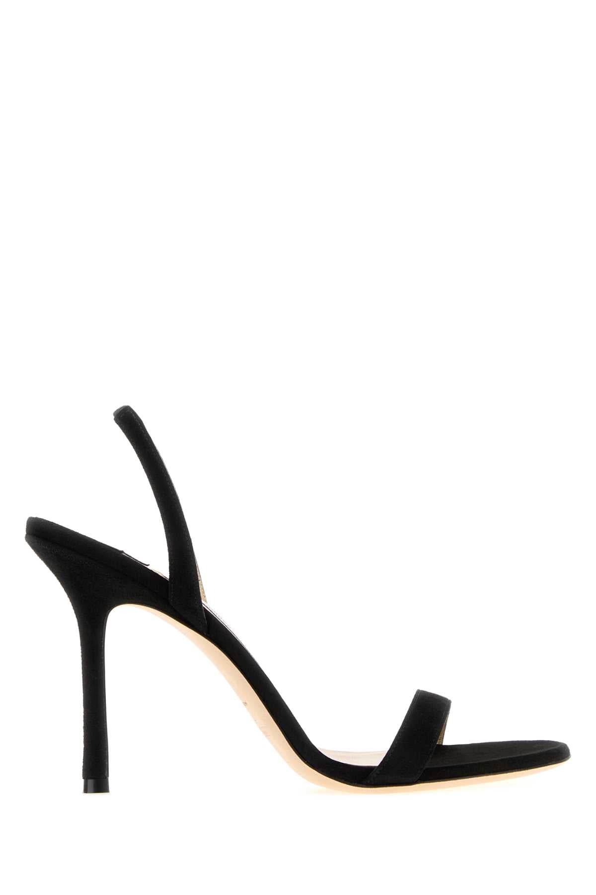 Jimmy Choo Women Black Suede Jenn Sandals JIMMY CHOO