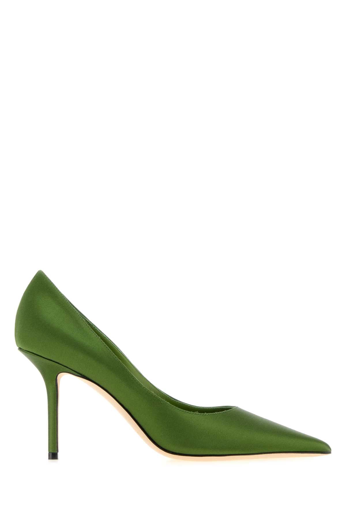 Jimmy Choo Women Green Satin Love Pumps JIMMY CHOO